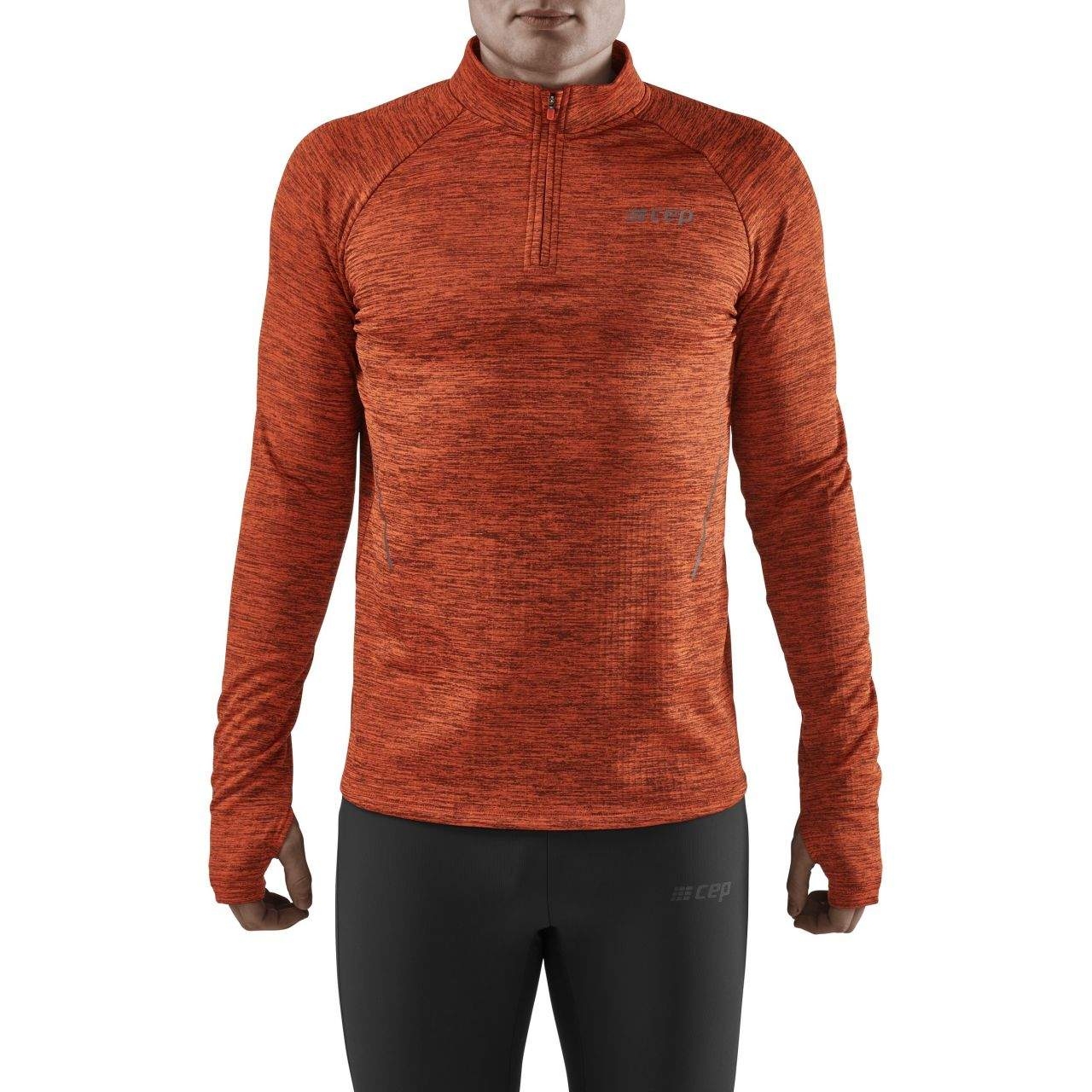 Productfoto van CEP Winter Run Shirt met Lange Mouwen - dark orange melange