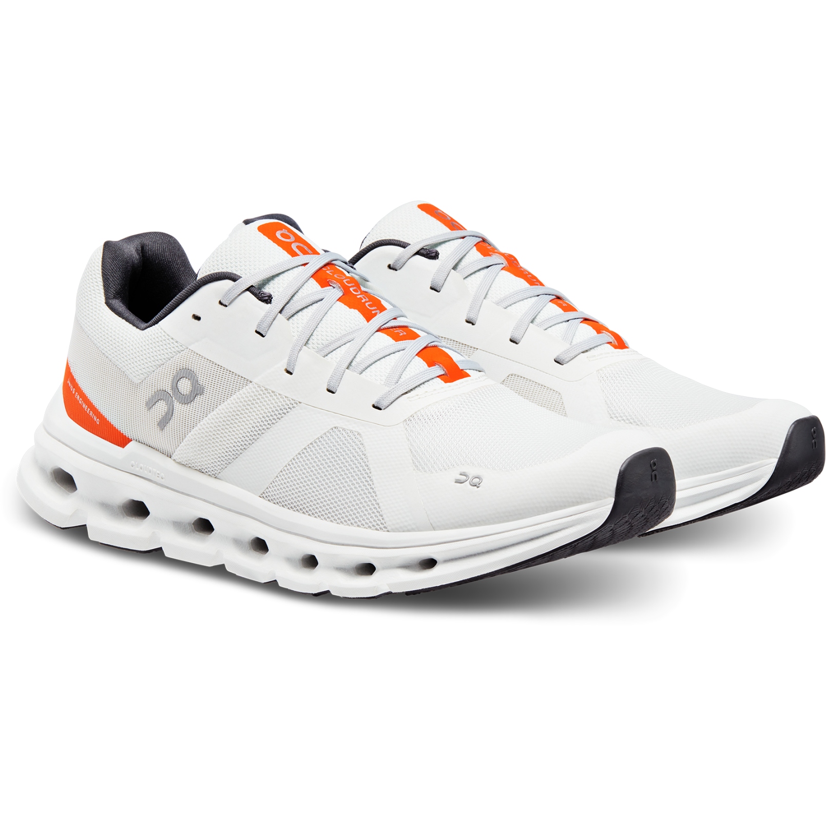 Productfoto van On Cloudrunner Wide Hardloopschoenen - Undyed-White &amp; Flame