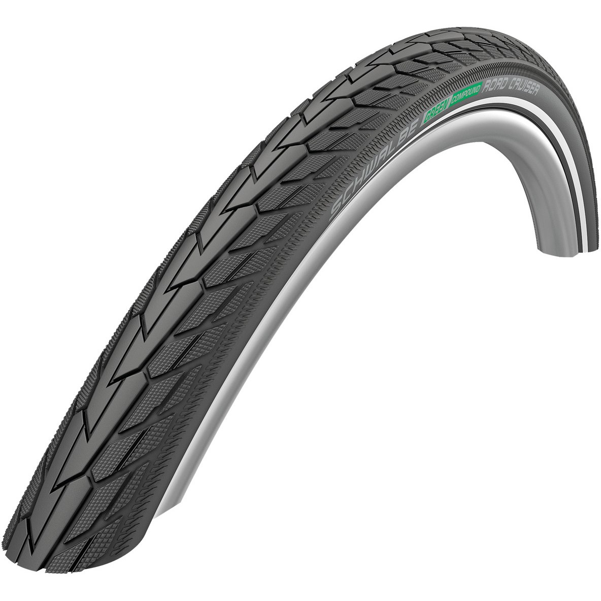 Picture of Schwalbe Road Cruiser Wire Bead Tire - Active | Green Compound | K-Guard - 28x1.60&quot; | black-reflex