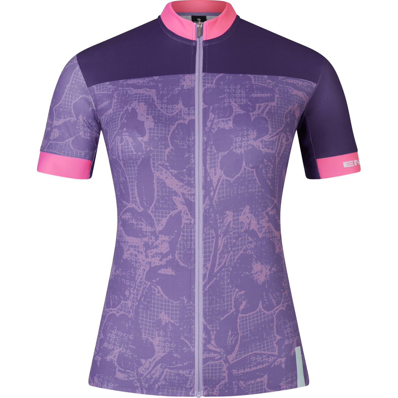 Image of Endura Floral Block FS260 Print Short Sleeve Jersey Women - bramble