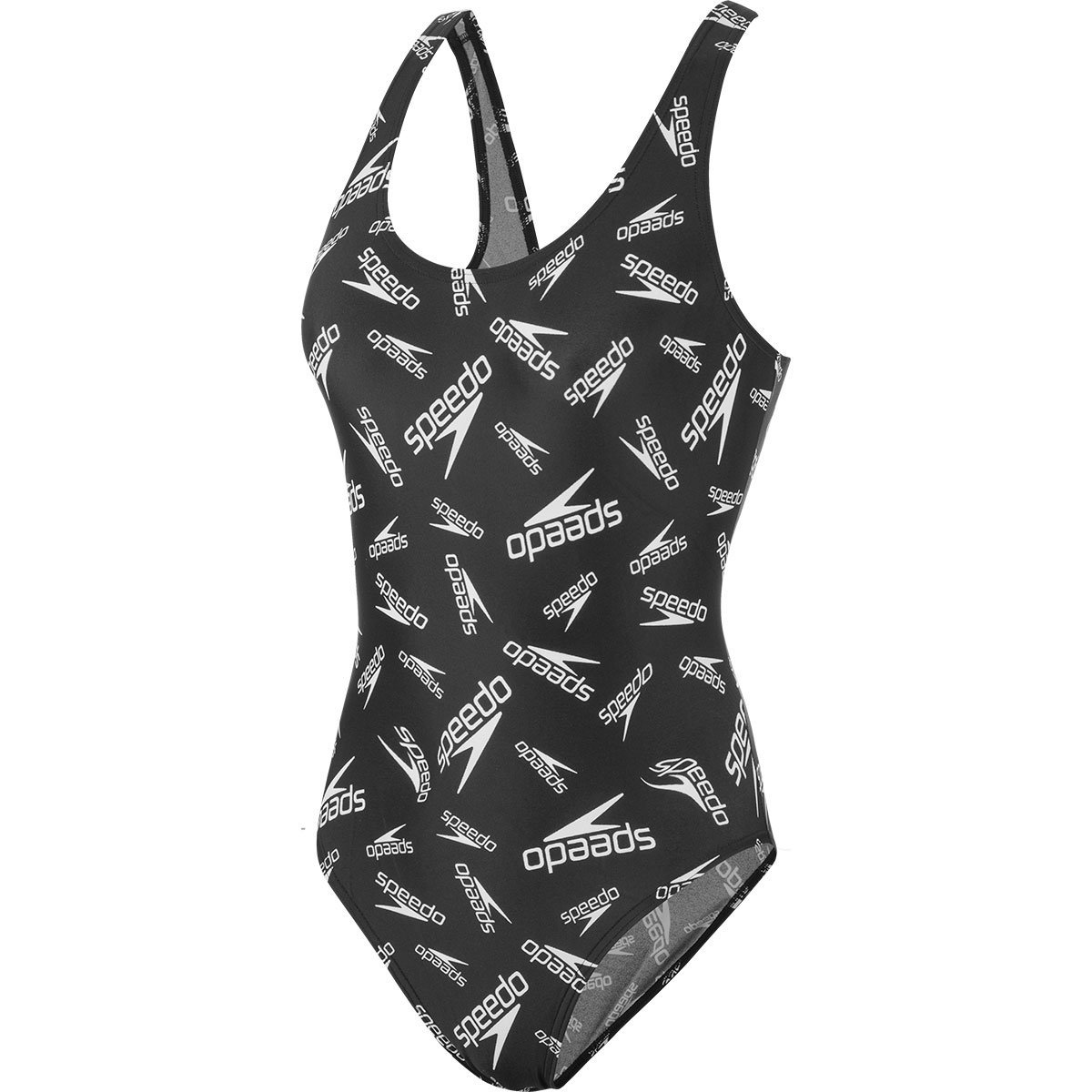 Image of Speedo Women's Allover Deep U-Back 1 Piece Swimsuit - black/white