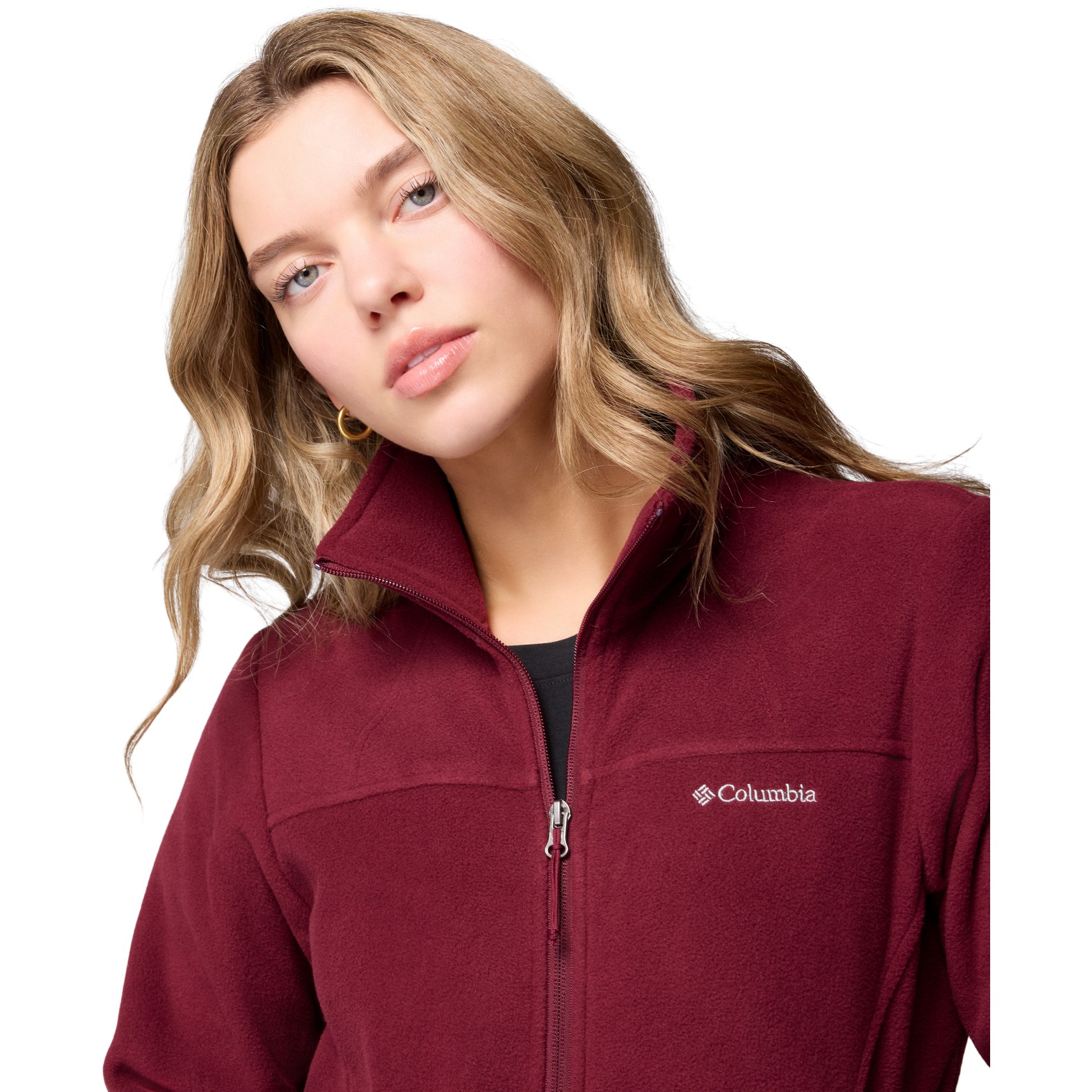 Columbia West Bend Print Full Zip II Jacket Women - Rich Wine Herringplaid - View #4