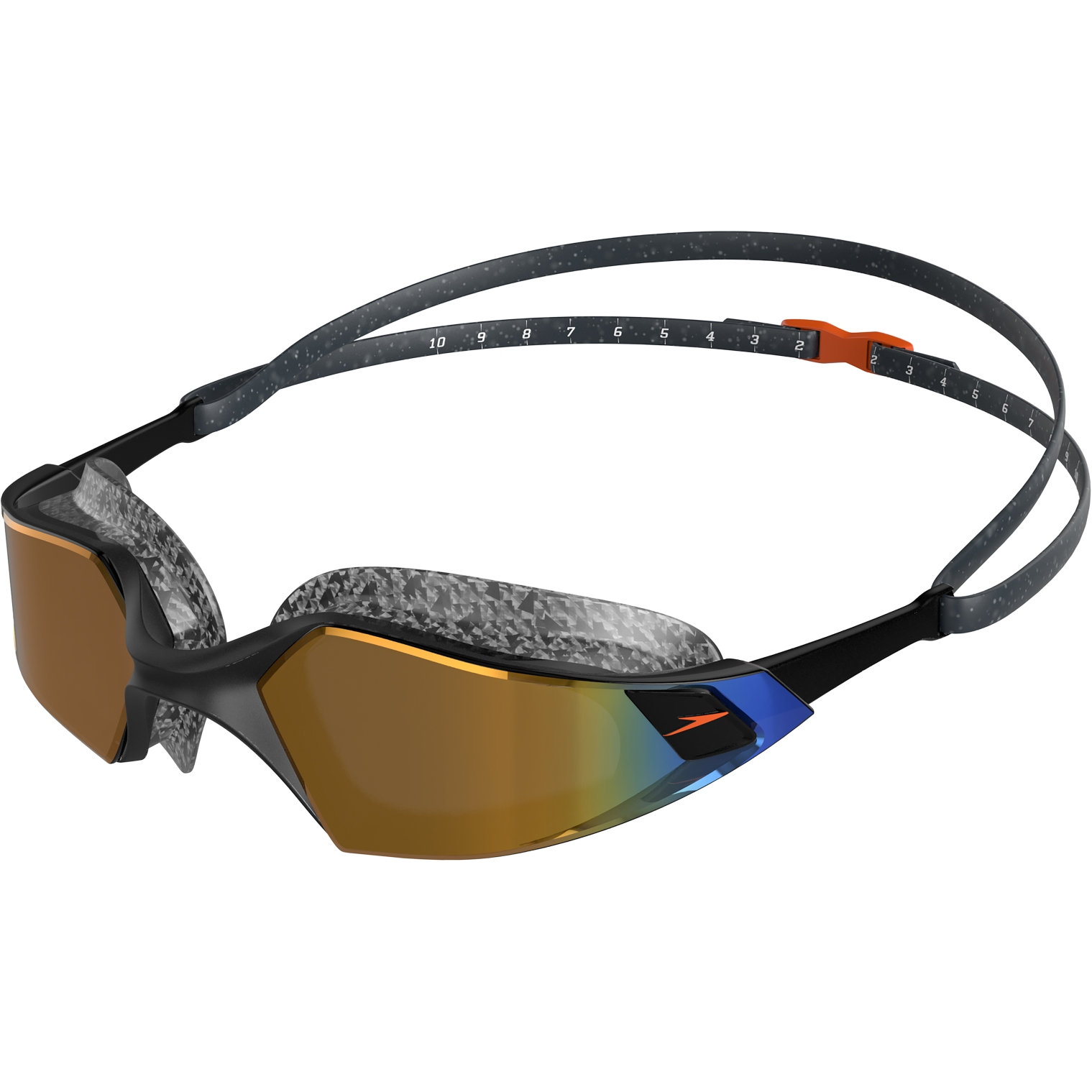 Picture of Speedo Aquapulse Pro Mirror Swimming Goggle - oxid grey/black/orange gold