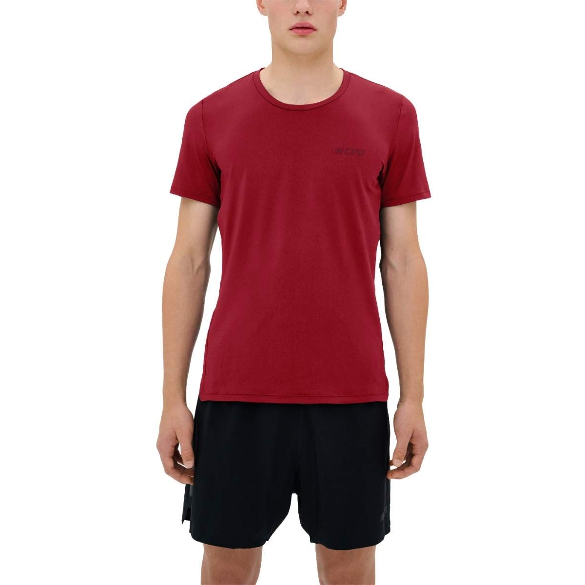 Image of CEP The Run Round Neck T-Shirt V5 Men - dark red