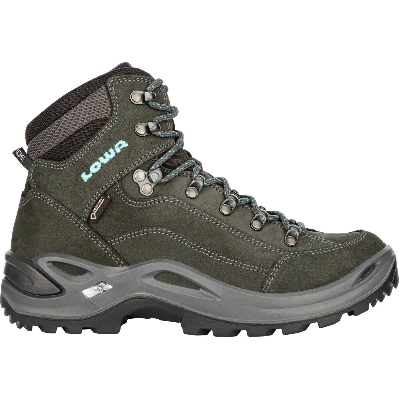 Picture of LOWA Renegade GTX Mid Small Women&#039;s Mountaineering Shoes - asphalt/turquoise