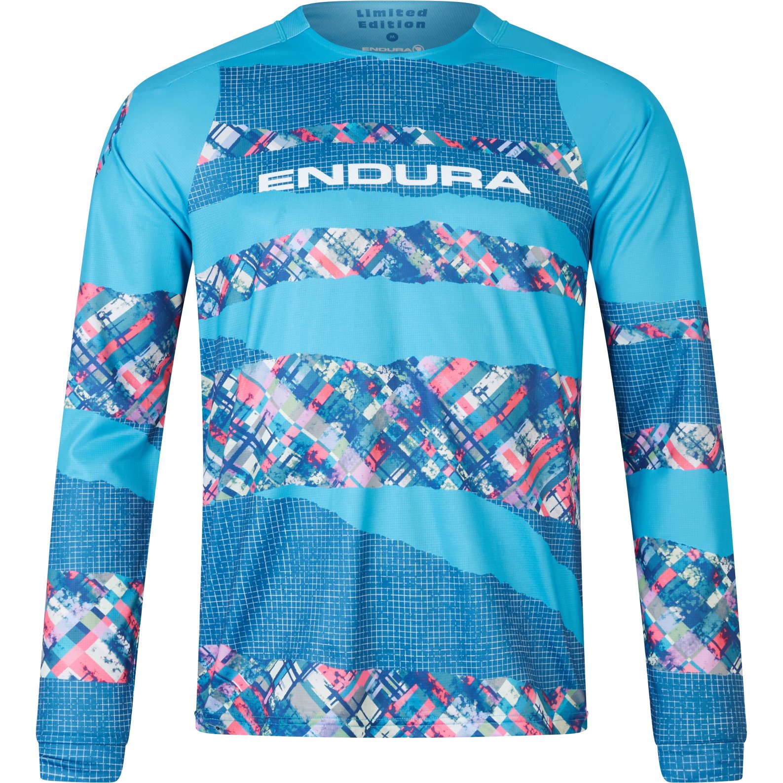 Мужская футболка с принтом Endura Patchwork Ltd с длинным рукавом - barra blue