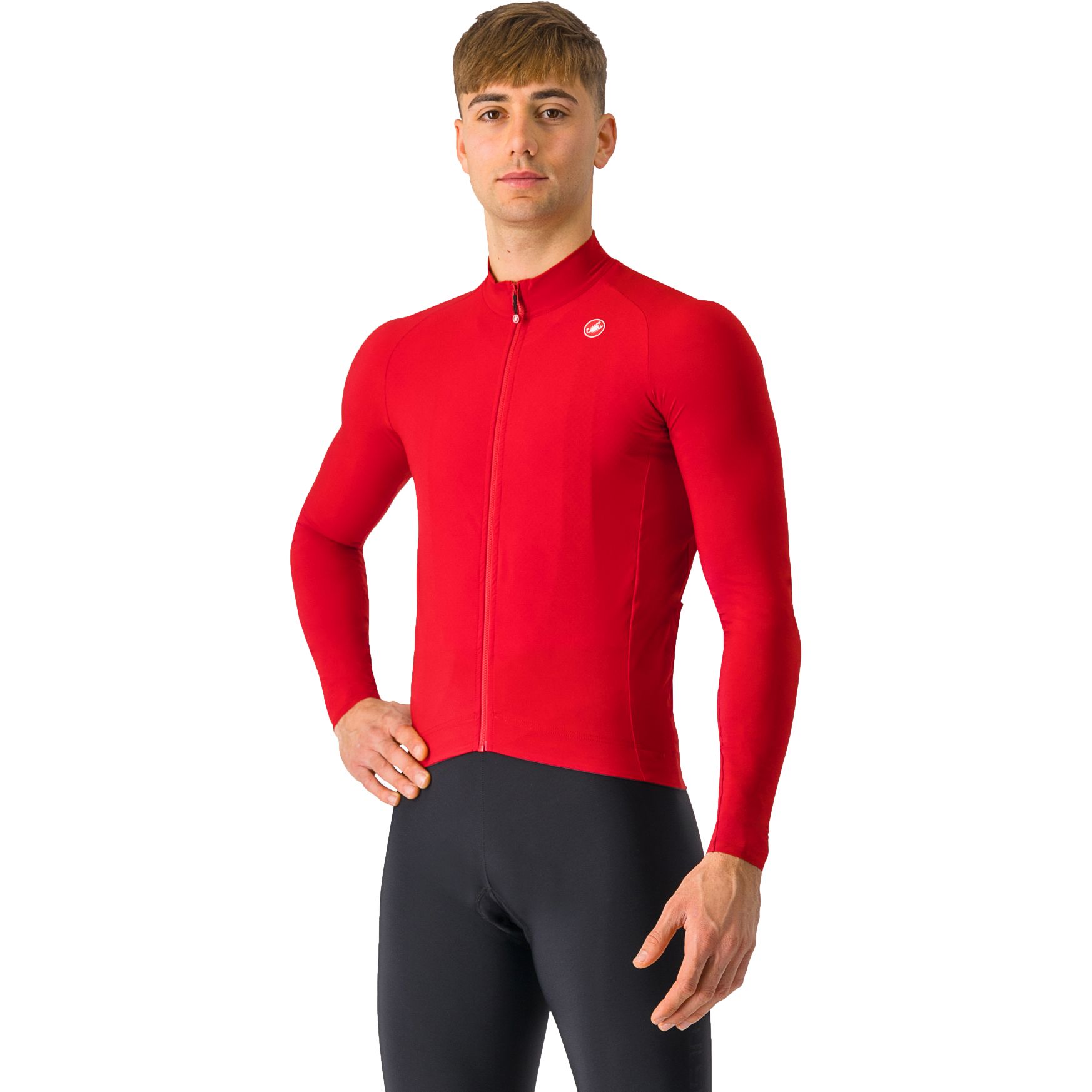 Productfoto van Castelli Aero Race Fietsshirt met Lange Mouwen Heren - rich red 645