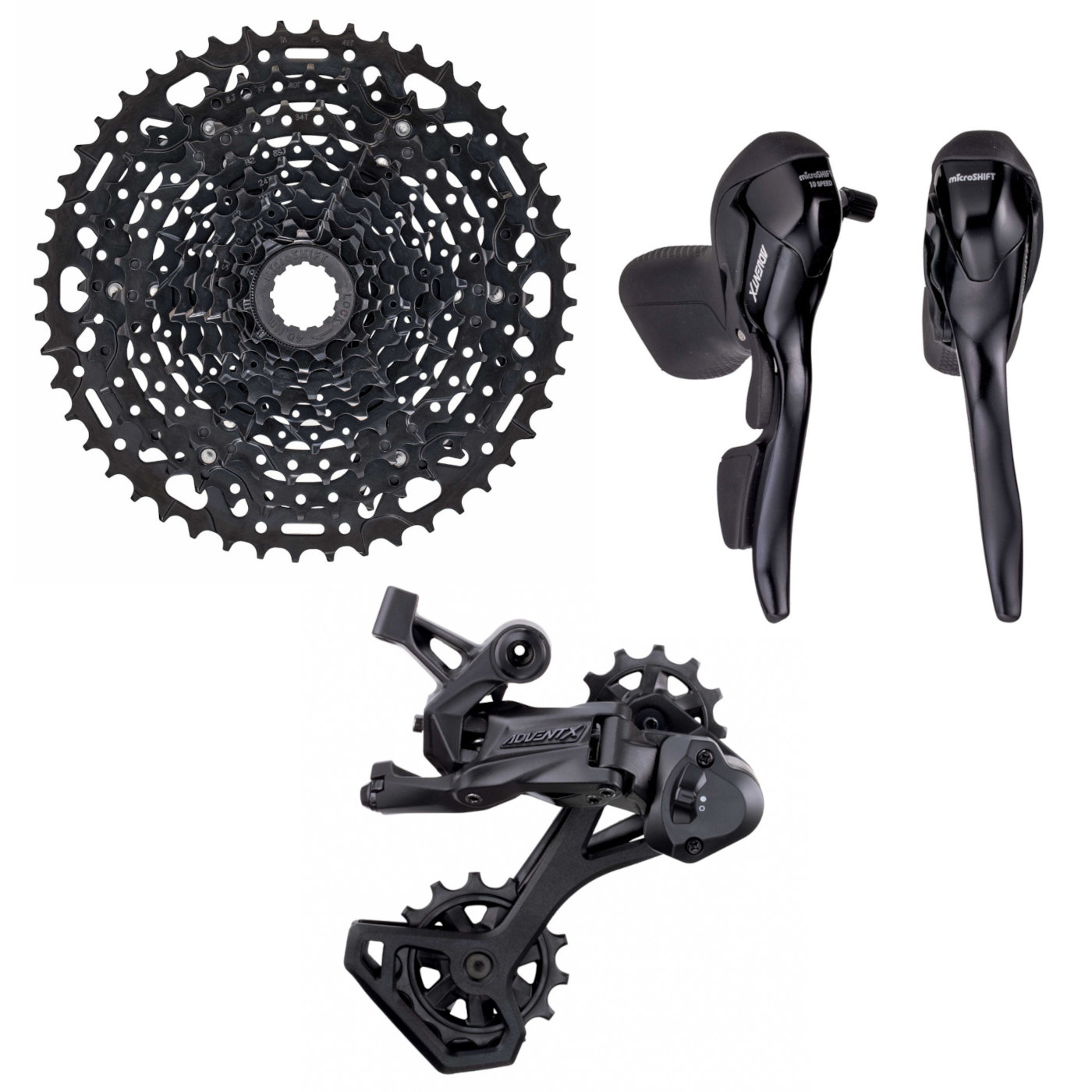 Productfoto van microSHIFT ADVENT X Group with Shift-/Brakelevers for Drop Bars - 1x10-speed