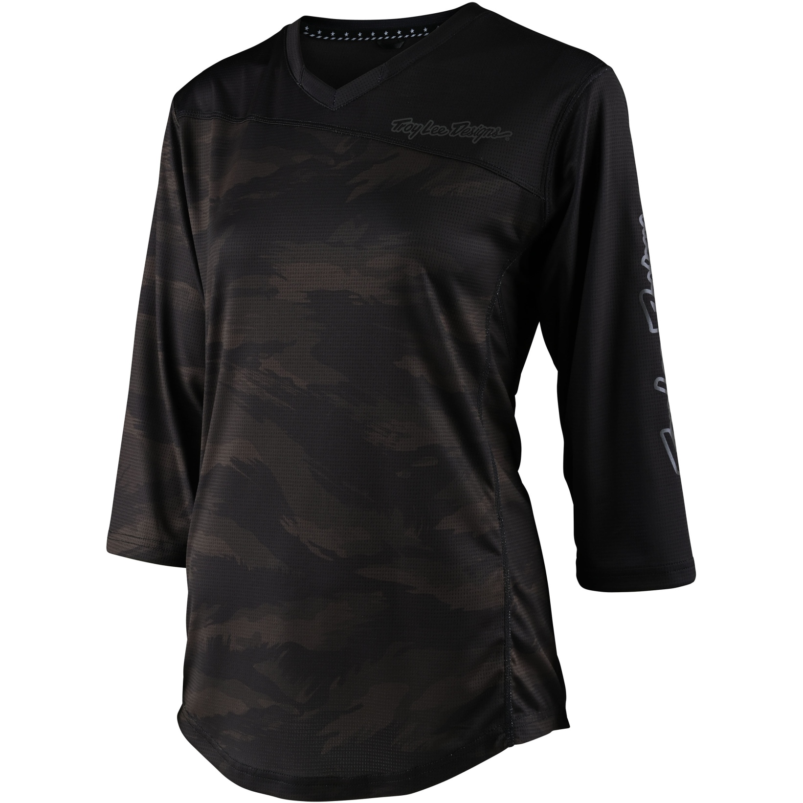 Productfoto van Troy Lee Designs Mischief Shirt met 3/4-Mouwen Dames - Brushed Camo Army