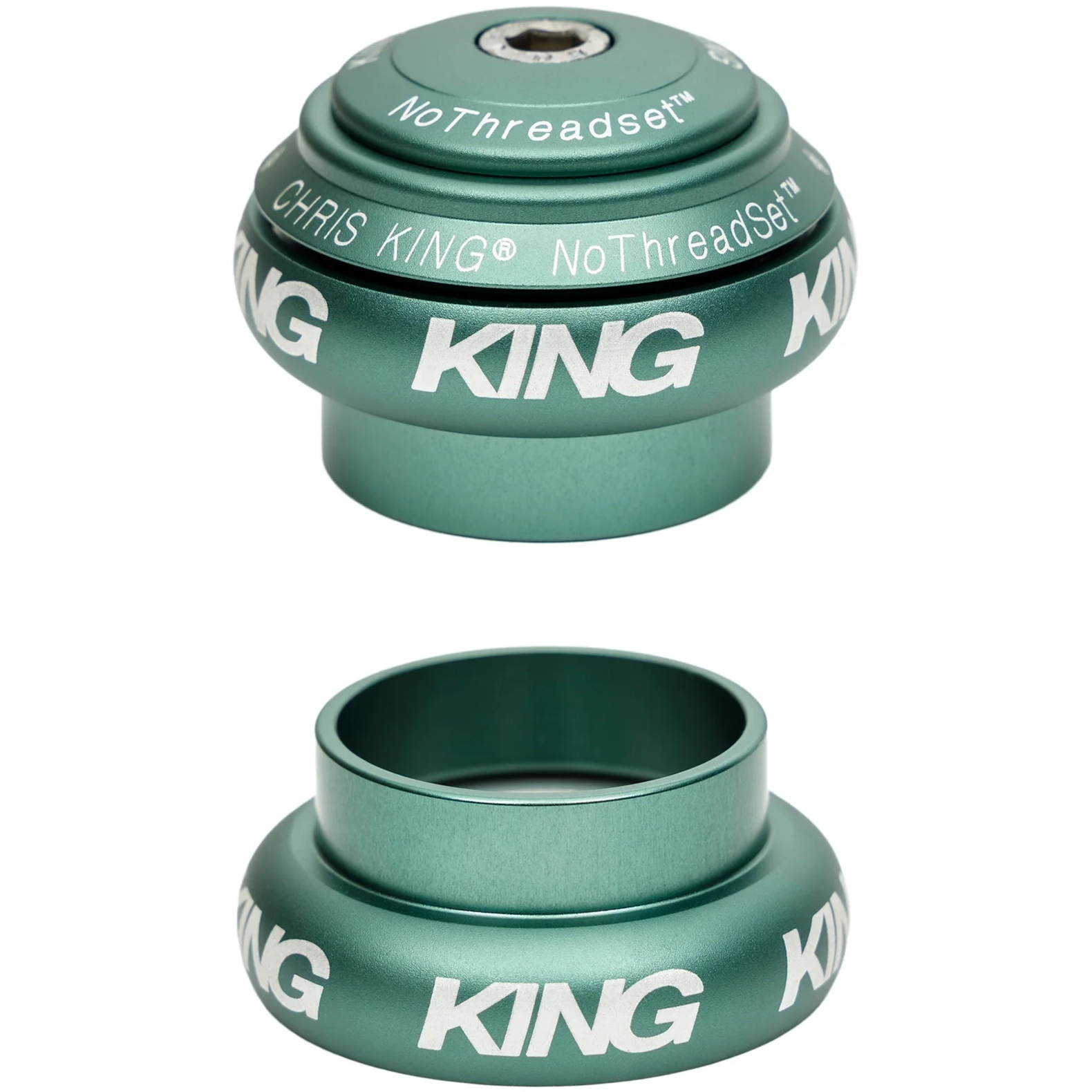 Гарнитура Chris King NoThreadSet, 1 дюйм - EC30/25.4 | EC30/26 - Классический логотип - матовый нефрит