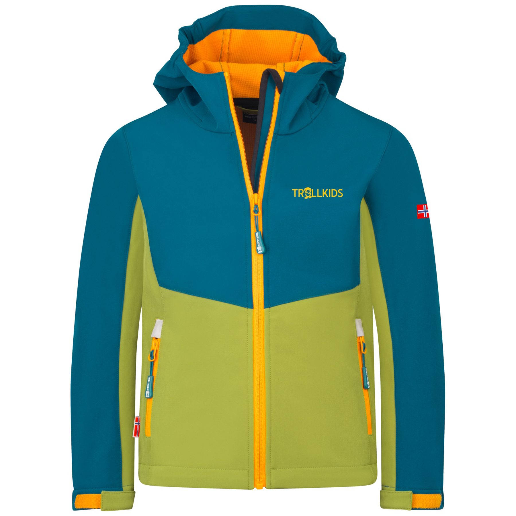 Produktbild von Trollkids Kristiansand Jacke Kinder - Pear Green/Lagoon Green/Sahara Sunset