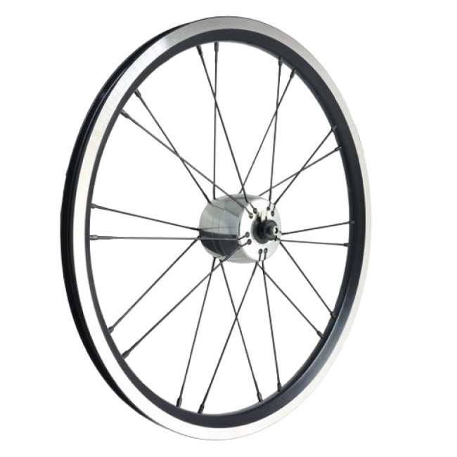 Picture of SON - 16 Inches - Front Wheel with XS Hub Dynamo for Brompton - Clincher - 20 Spokes - 8x74mm - black