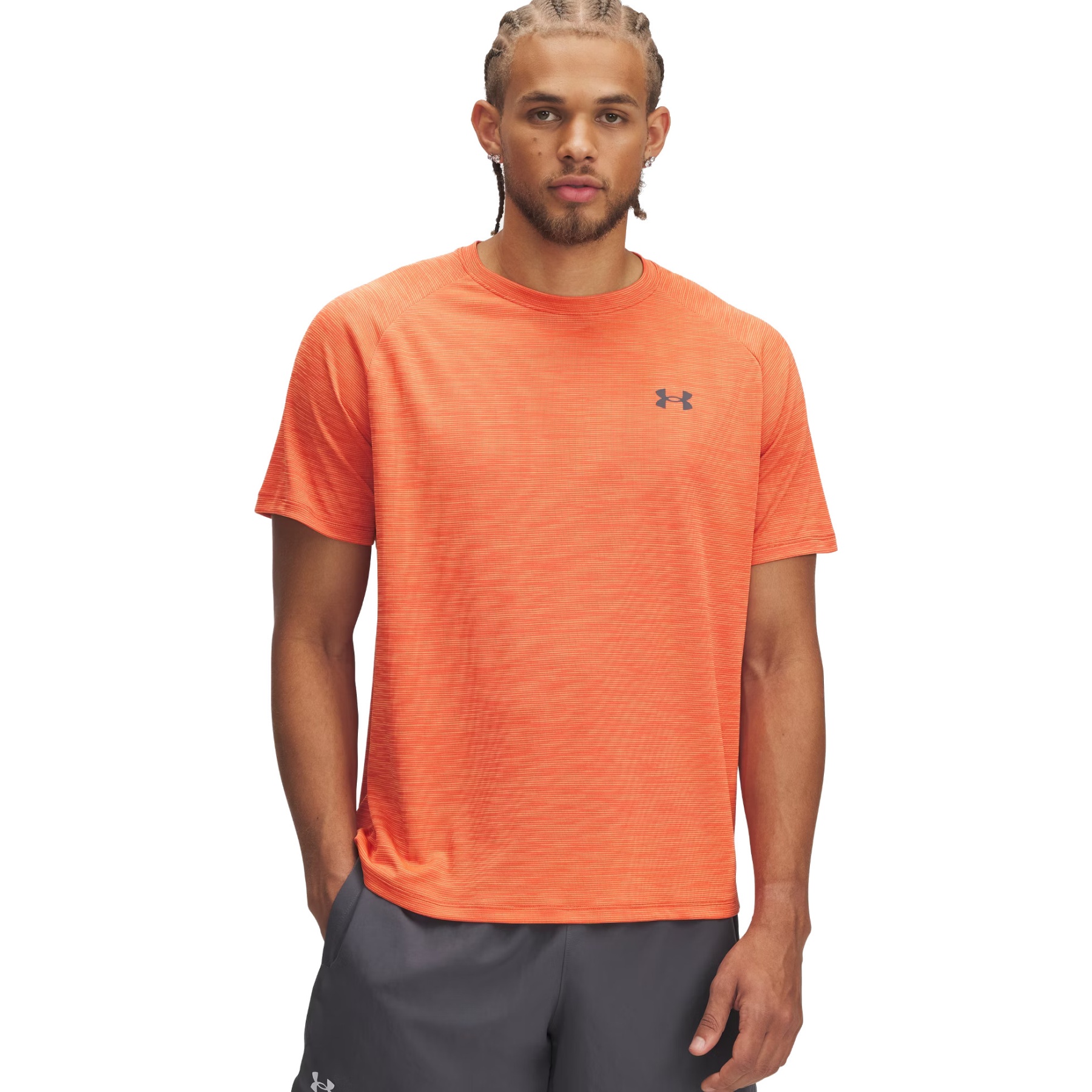 Produktbild von Under Armour UA Tech™ Strukturiertes Kurzarm-Oberteil Herren - Fire/Ares Red/Castlerock