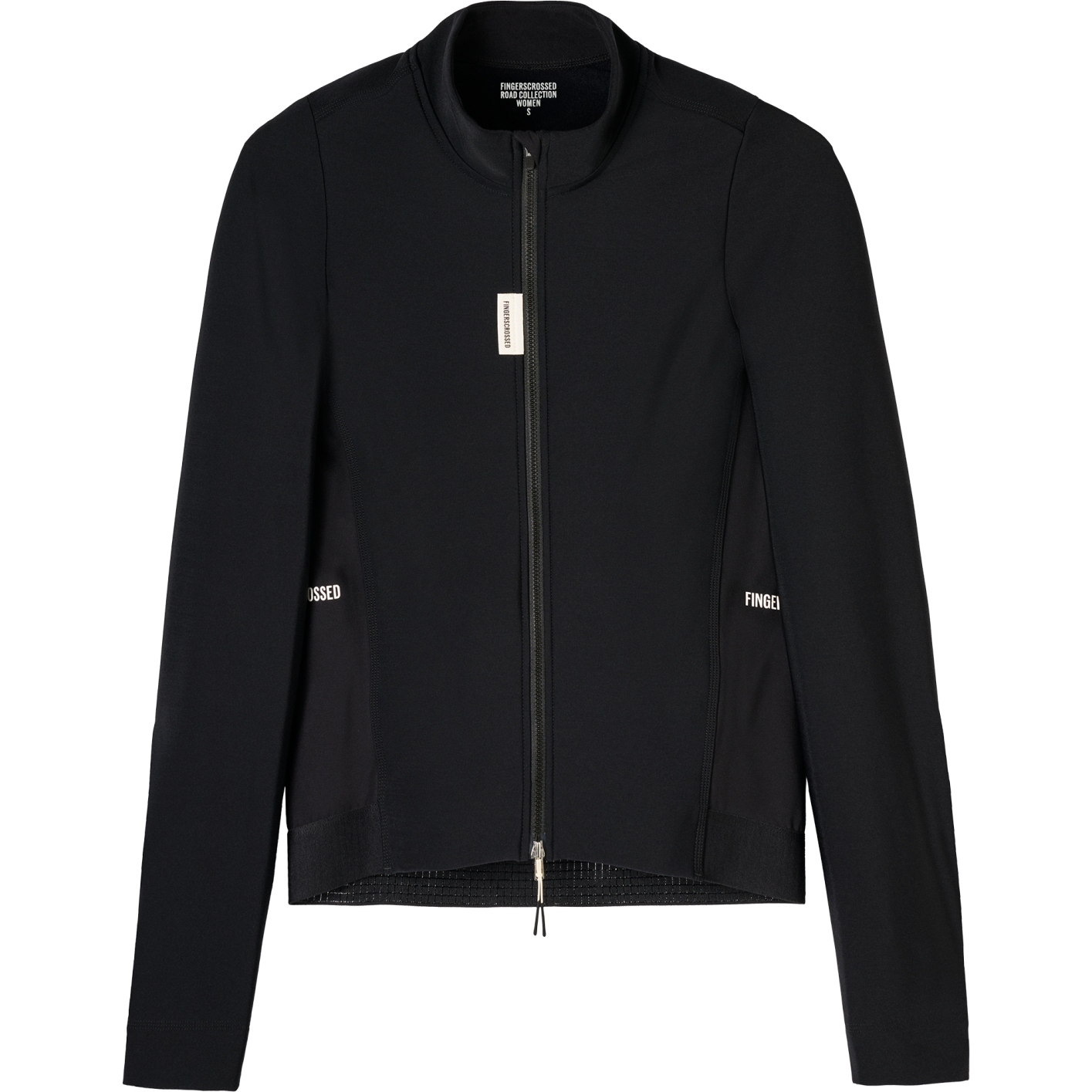 Женский утепленный свитер с длинными рукавами и перекрестием пальцев на дороге - черный