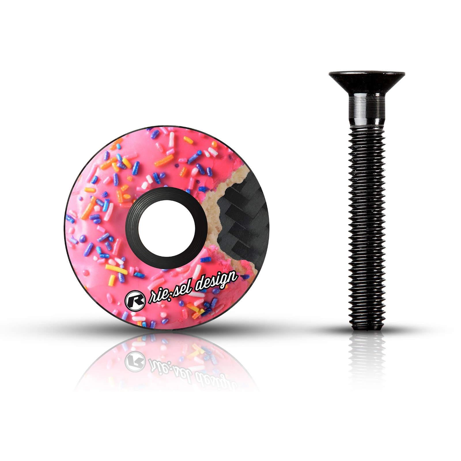 Produktbild von rie:sel design stem:cap Carbon Aheadkappe - donut mk II