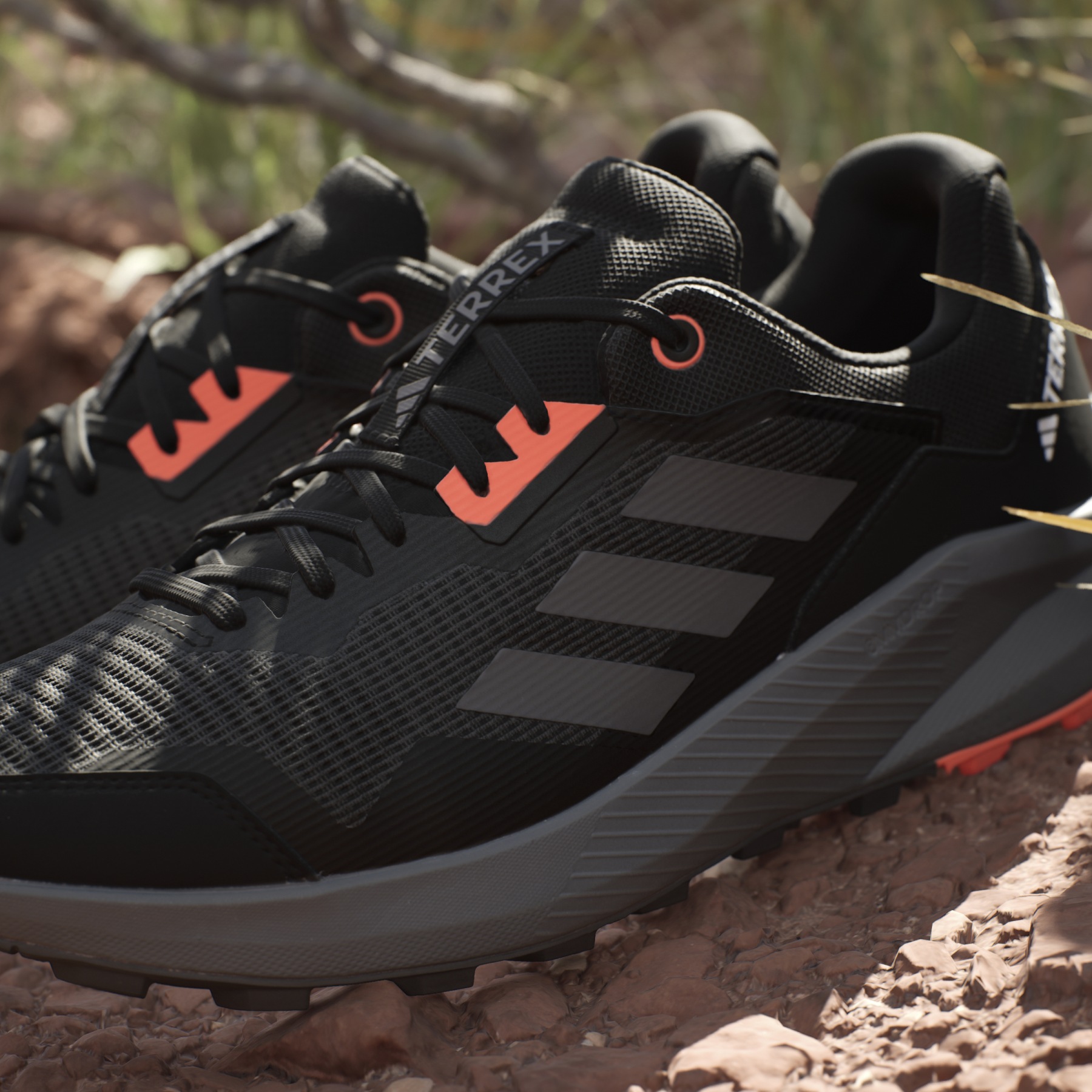 adidas TERREX Trailrider Trailrunning Schuhe Herren grey six grey four impact orange IF0385