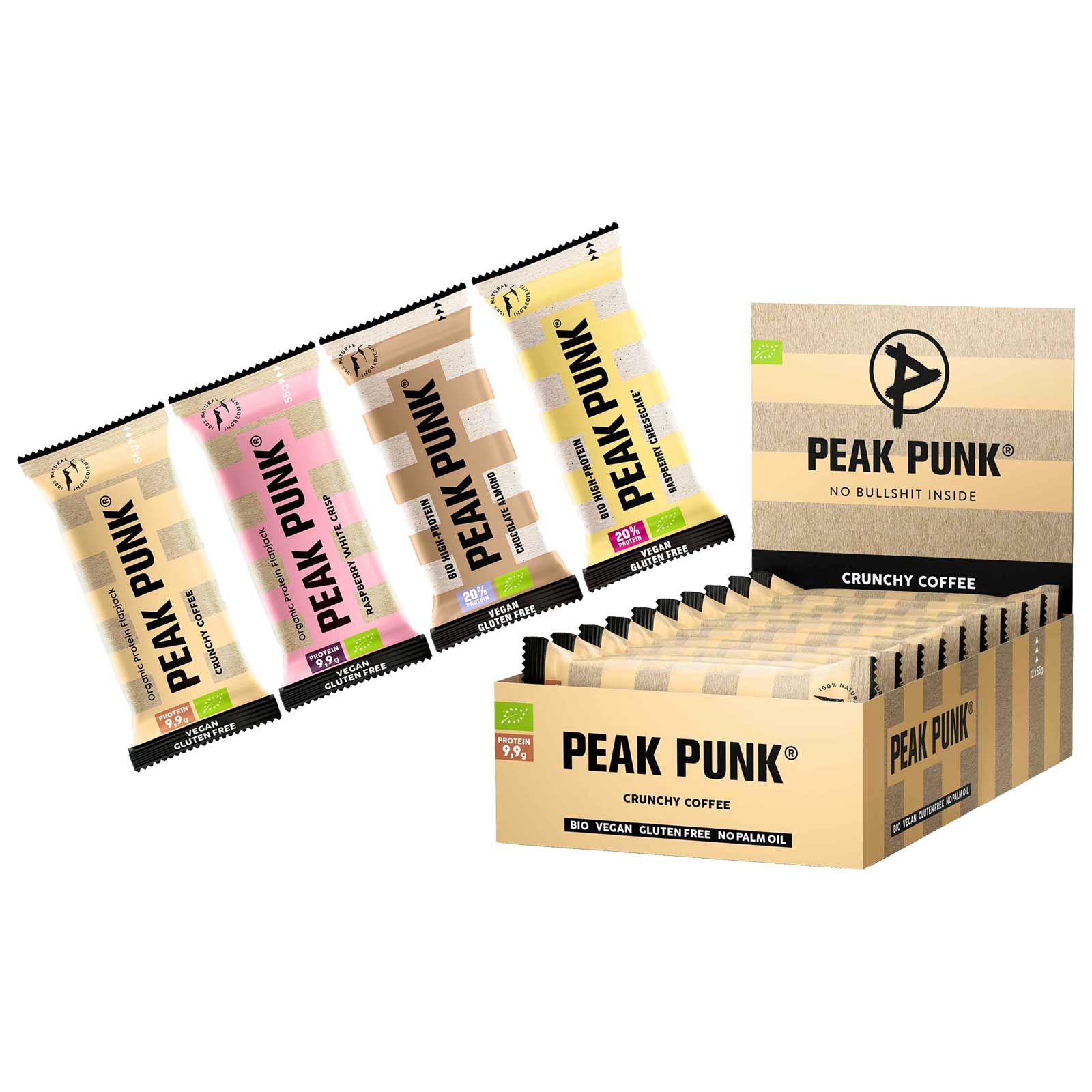 Produktbild von Peak Punk BIO High-Protein Bar - Eiweißriegel - 12x55g