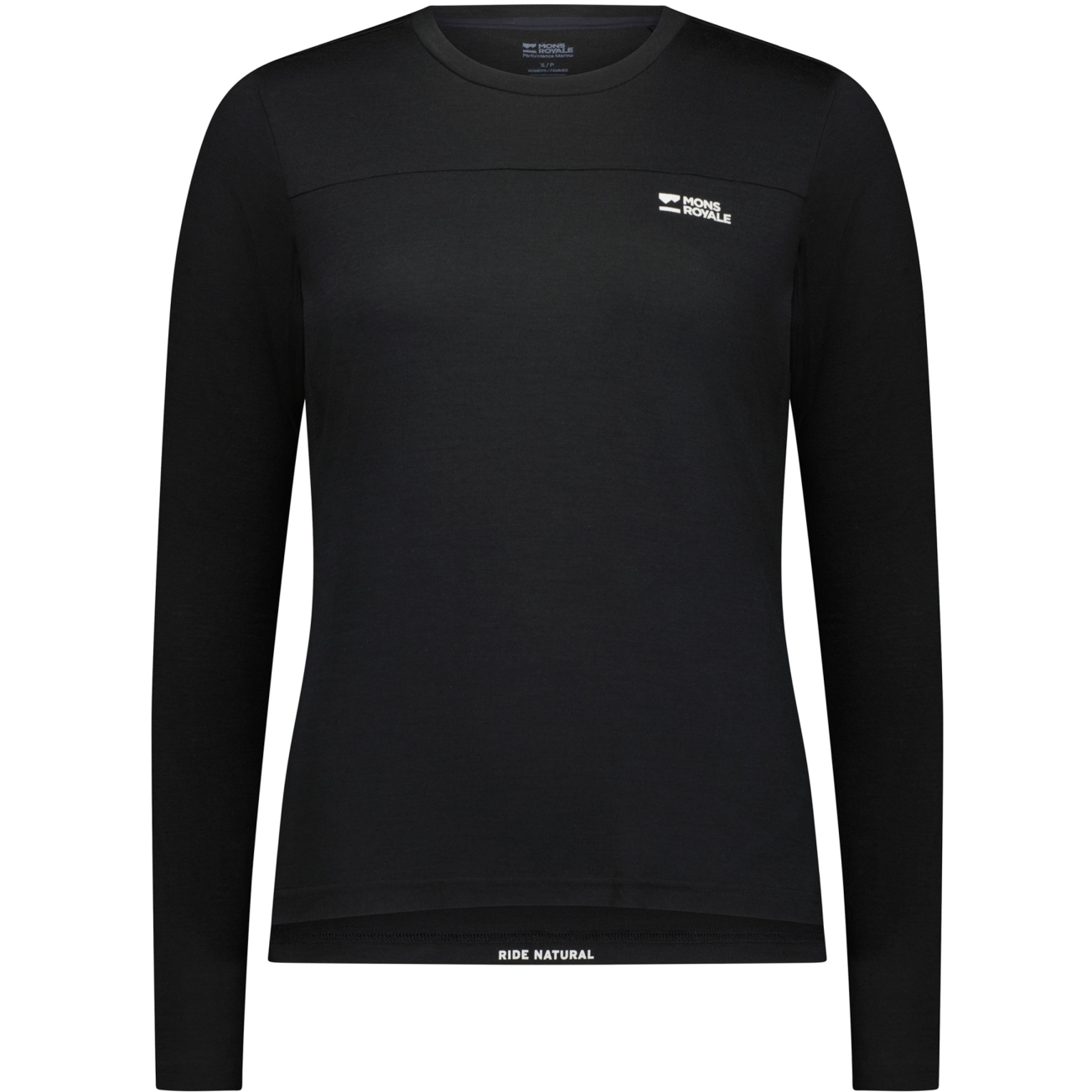 Женский трикотаж с длинным рукавом Mons Royale Diversion Merino Bike - черный
