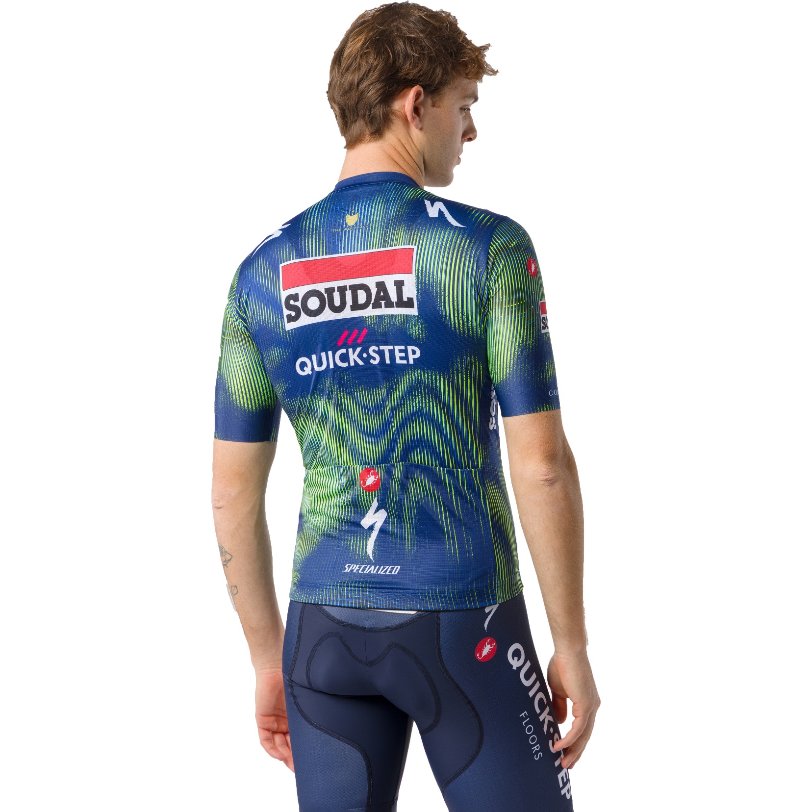 Maillot Cycliste Homme Castelli – Bleu – Manches Courtes – Demi-zip – Poches Arrière – Taille L