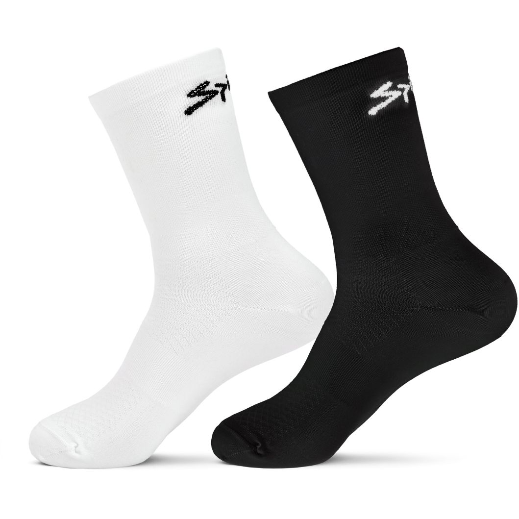 Picture of Spiuk ANATOMIC Medium Socks 2 Pack - white/black
