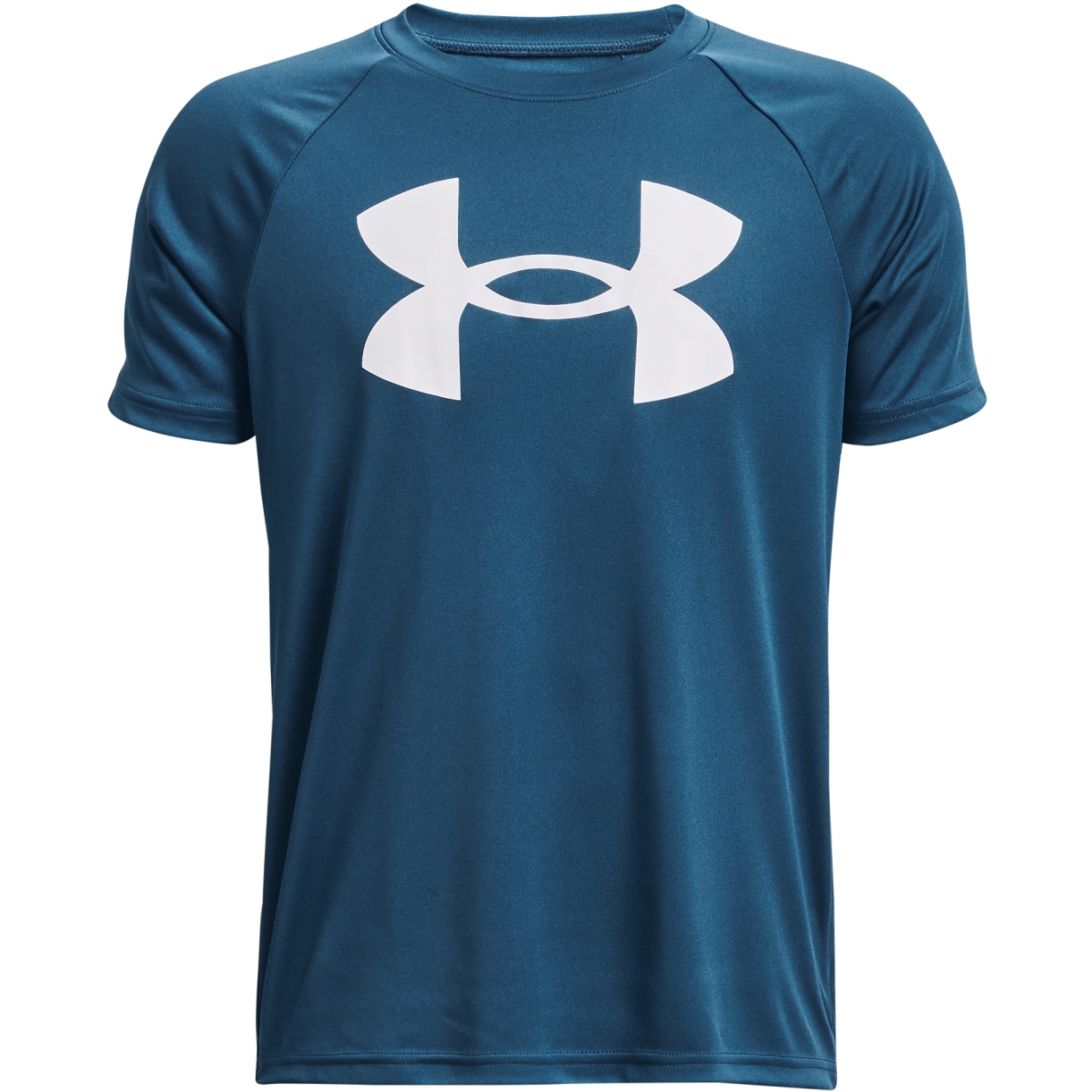 Image of Under Armour UA Tech™ Big Logo Short Sleeve Shirt Boys - Petrol Blue/White
