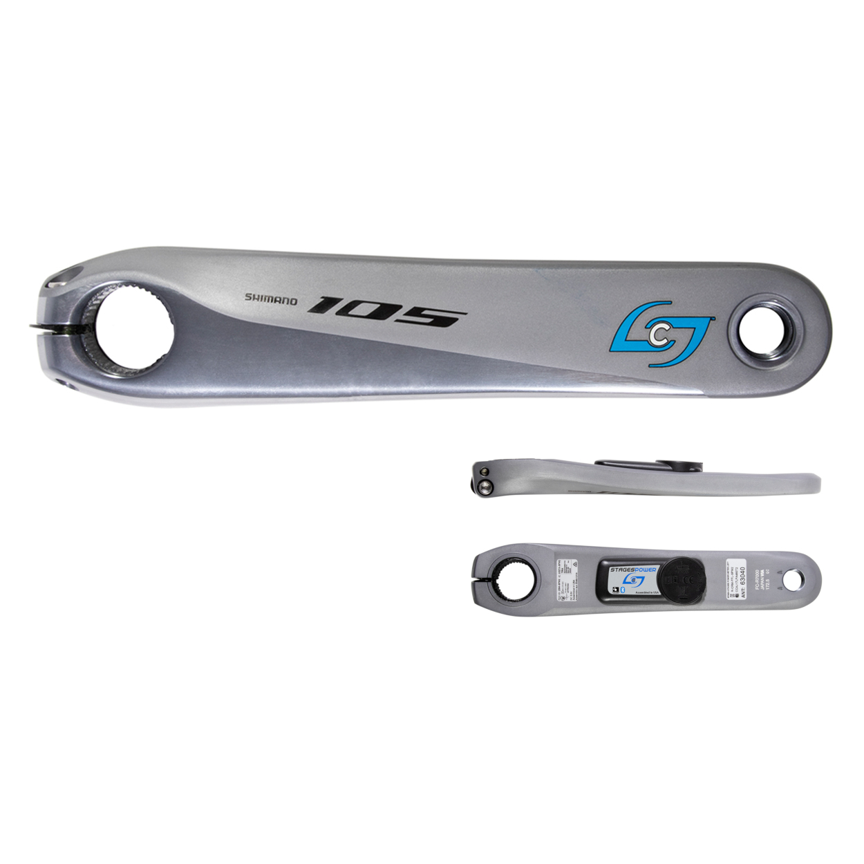Image of Stages Cycling Power L Powermeter | Crank Arm by Shimano - 105 R7000 - silver