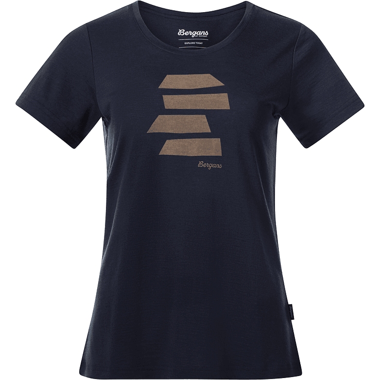 Produktbild von Bergans Rabot Mount Wool T-Shirt Damen - navy blue/warm sand