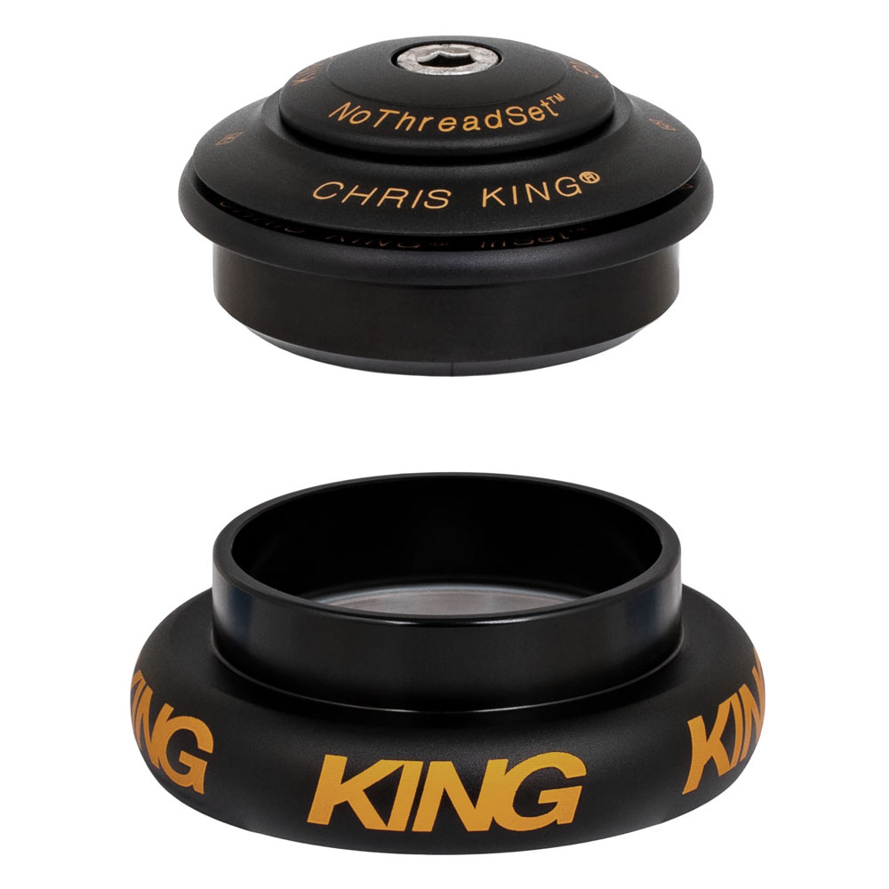 Picture of Chris King InSet i7 Grip Lock Mixed Headset for tapered Steerers - ZS44/28,6 | EC44/40 - Two Tone Black / Gold