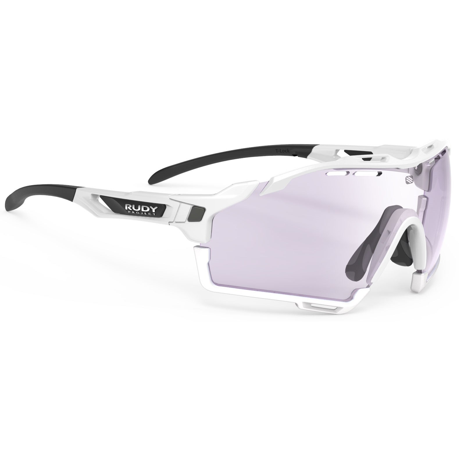 Image of Rudy Project Cutline Glasses - Photochromic Lens - White Gloss / ImpactX 2 Laser Purple