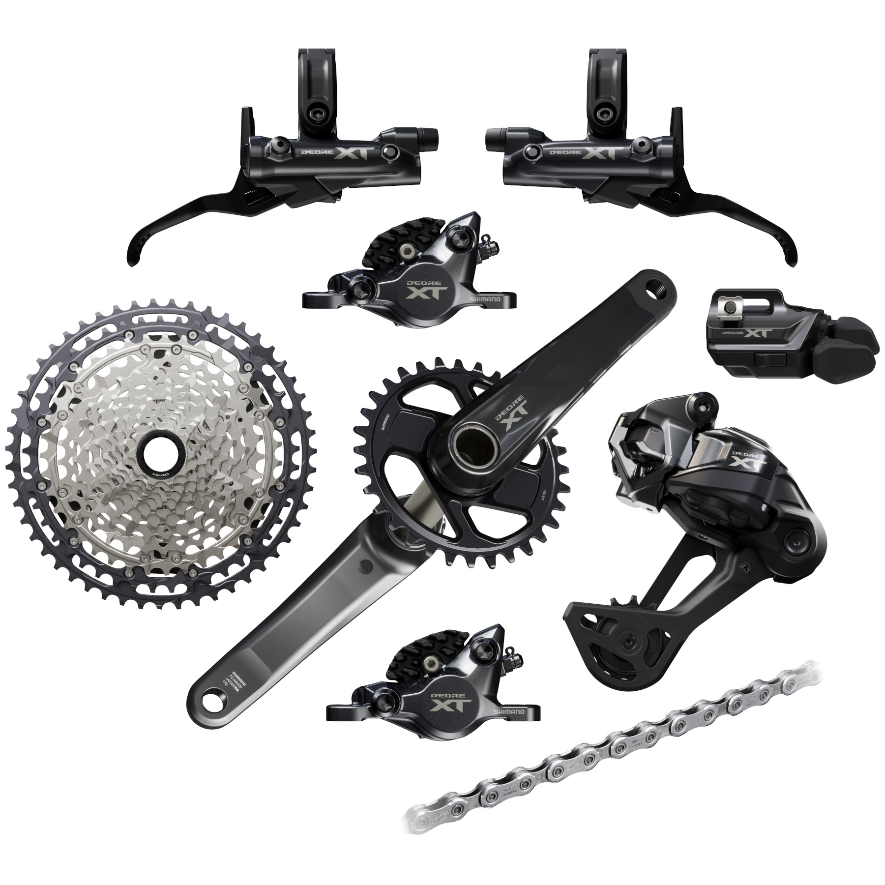 Foto van Shimano Deore XT M8200/M8250 Schakelgroep - Di2 | 1x12-voudig | XC (met BR-M8200 / RD-M8250-SGS)