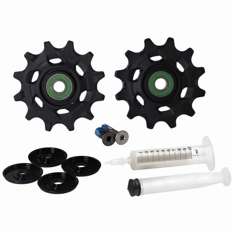 OMNI Racer World's Lightest Ti Ceramic Derailleur Pulleys – Fits SRAM 11-Speed, Black, 17g