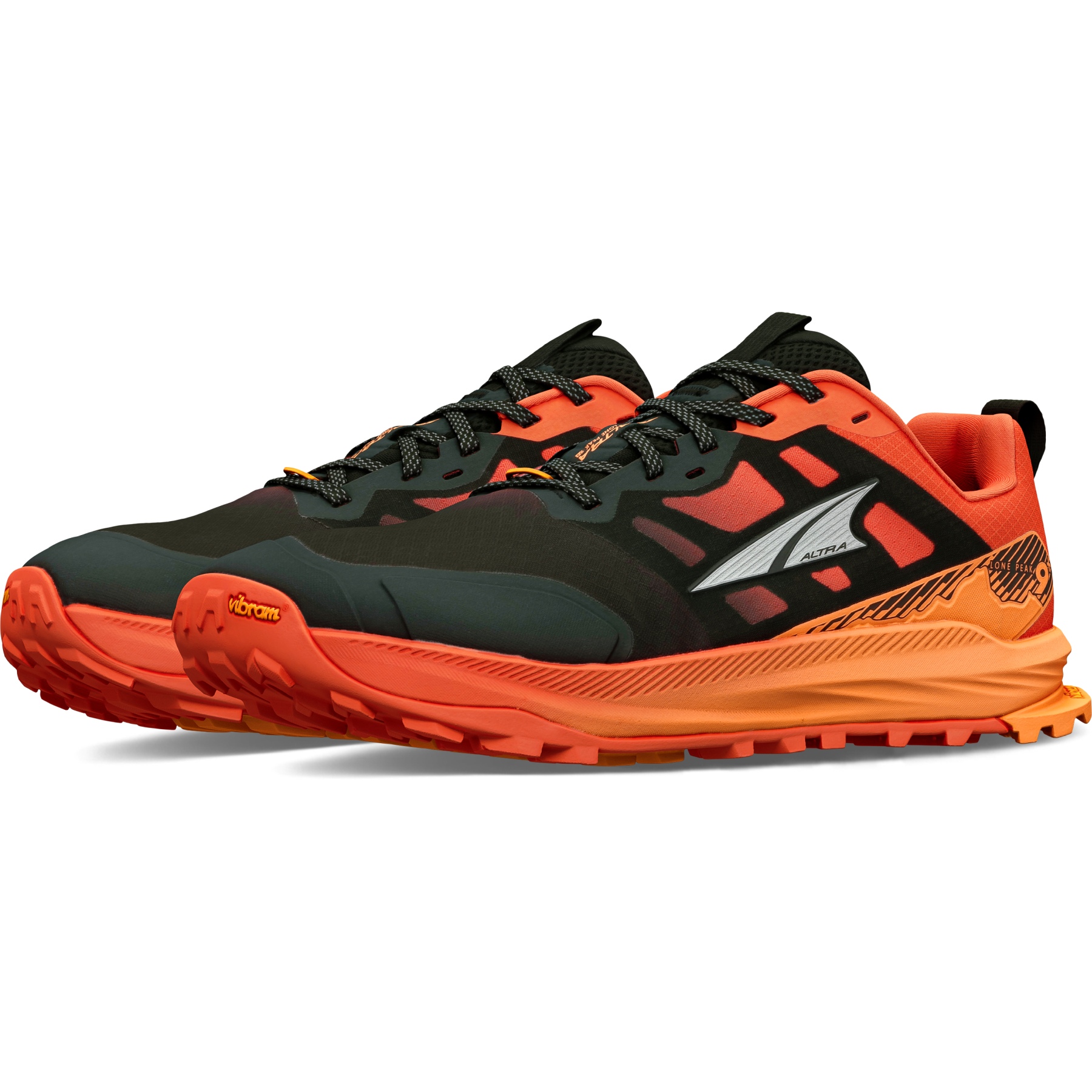 Altra Lone Peak 9 Mens 11.5 Trail Running Shoes Black Orange AL0A85PG061 Nathan Lone Peak 9+ Men main image 2