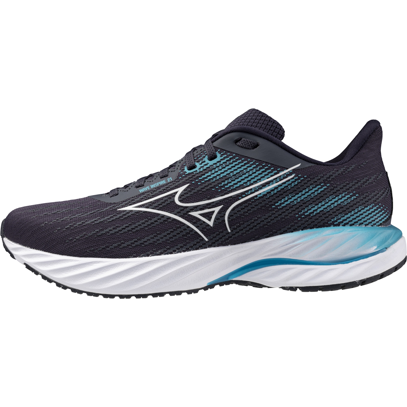 Bild von Mizuno Wave Inspire 21 Laufschuhe Herren - Odyssey Gray/White/Capri Breeze