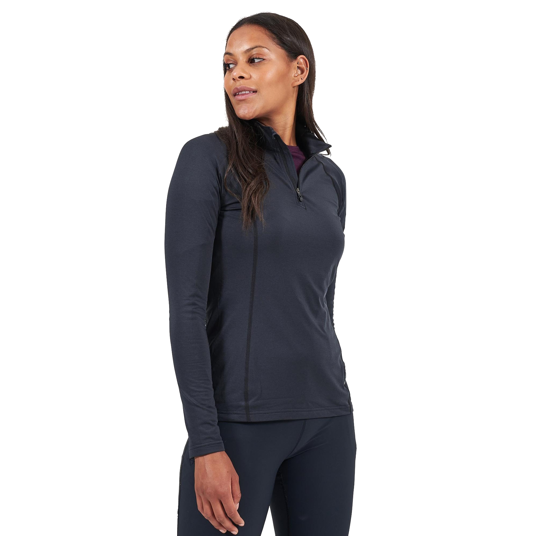 Picture of Montane Dart Women&#039;s Thermo Zip Neck Long Sleeve Shirt - black