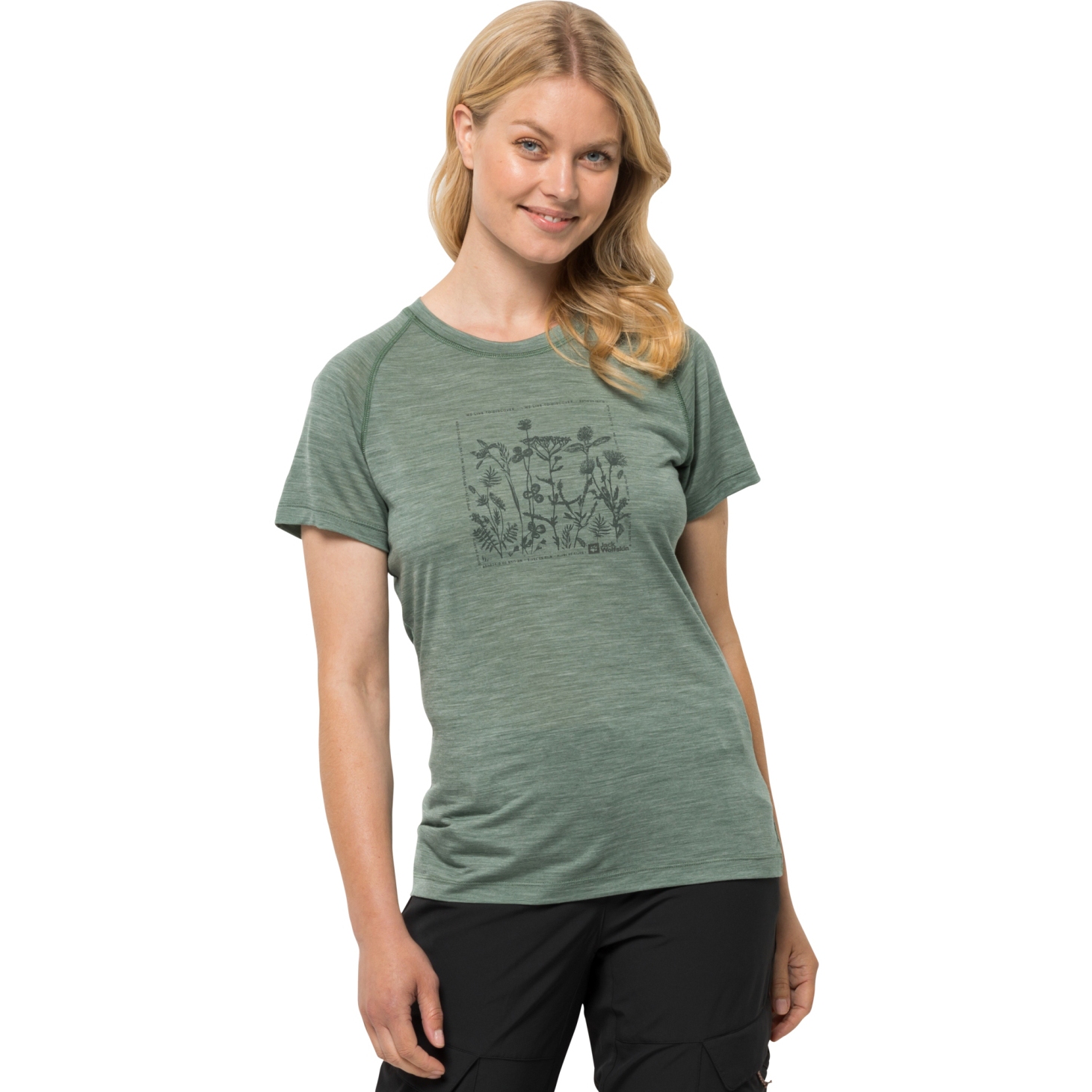 Produktbild von Jack Wolfskin Kammweg Graphic T-Shirt Damen - picnic green