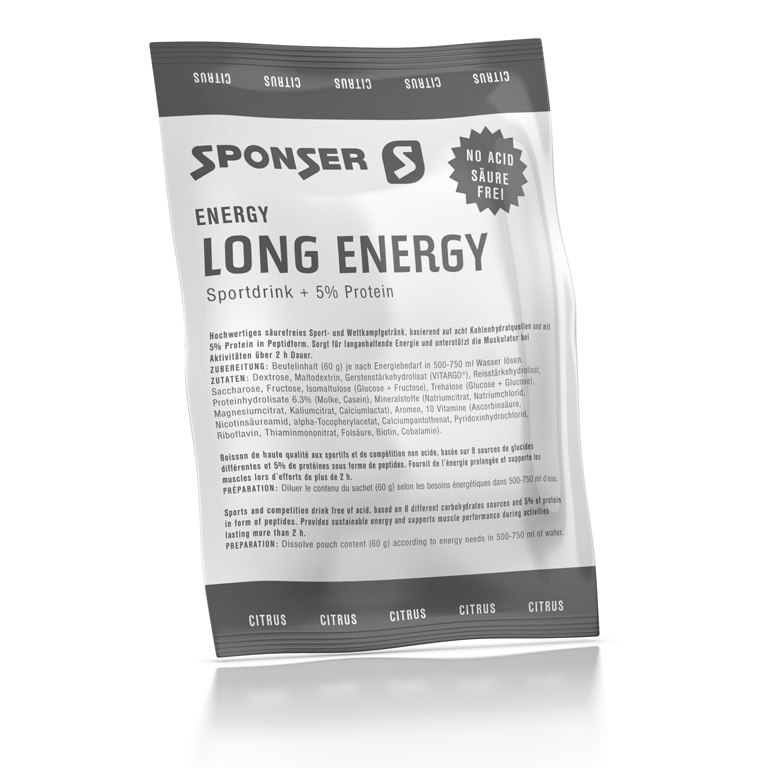Produktbild von SPONSER Long Energy - Kohlenhydrat-Elektrolyt-Getränkepulver - 20x60g