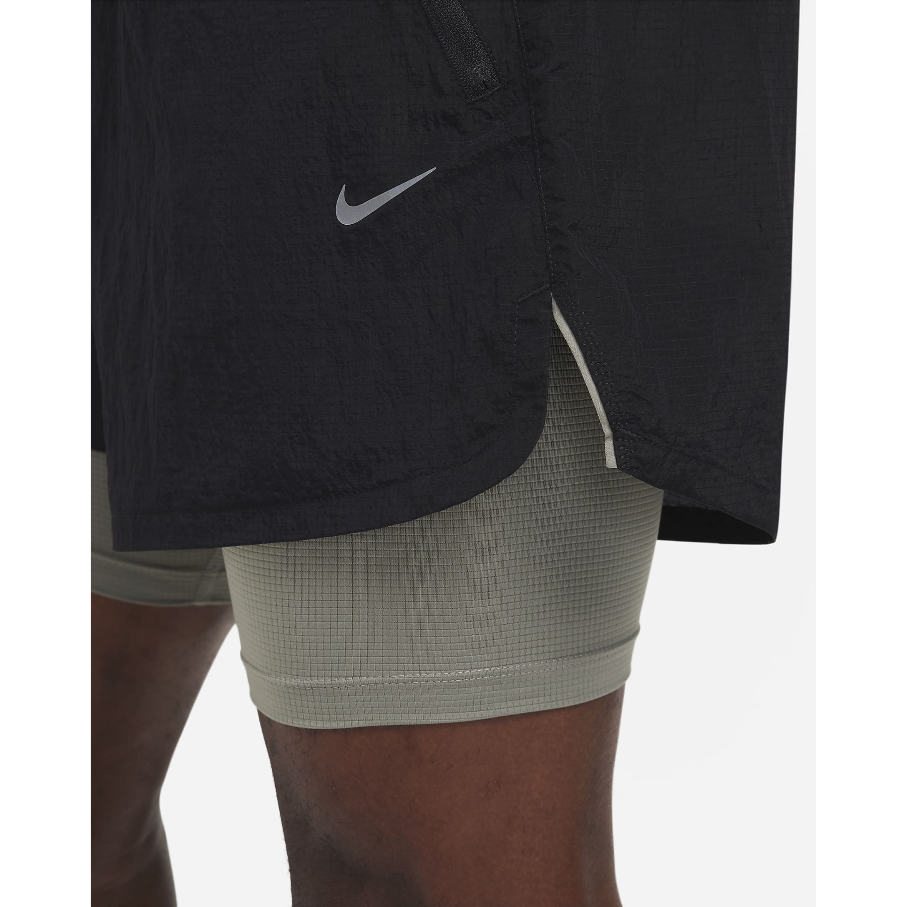 Nike Stride Dri FIT 2 in 1 Running Shorts 5 Men black reflective silver FZ1135 010