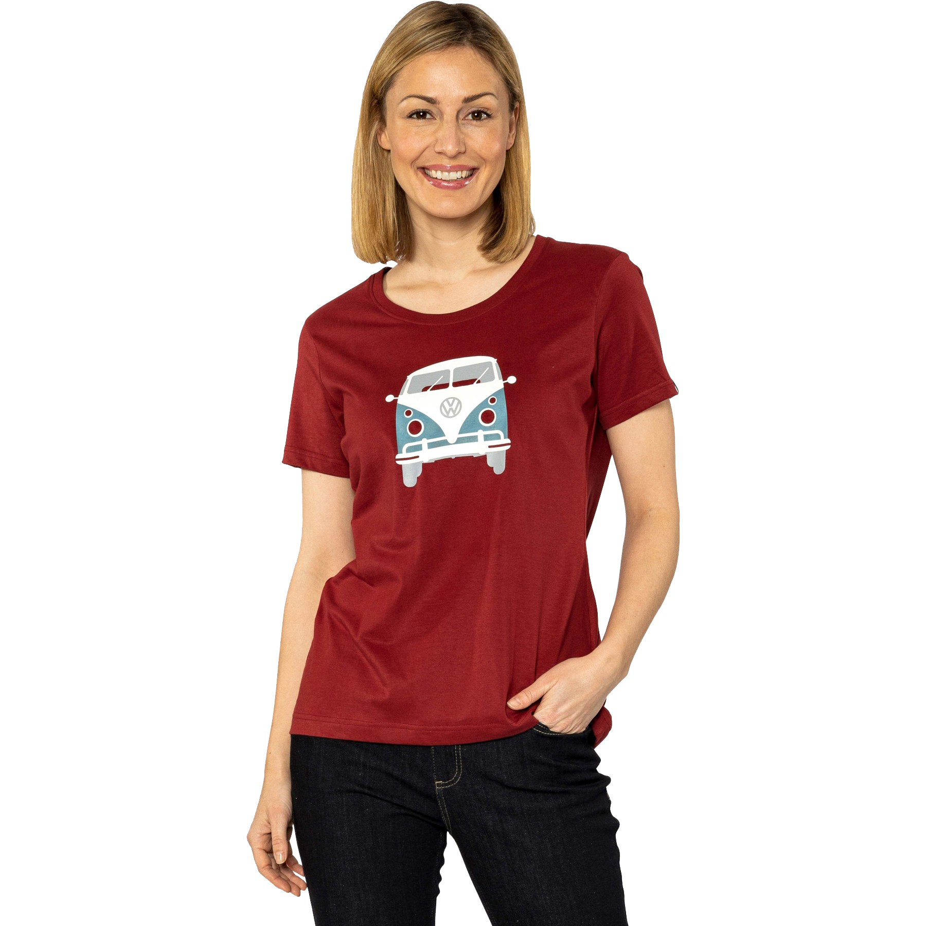 Picture of Elkline KULT T-Shirt Women - Licensed by VW - syrahred