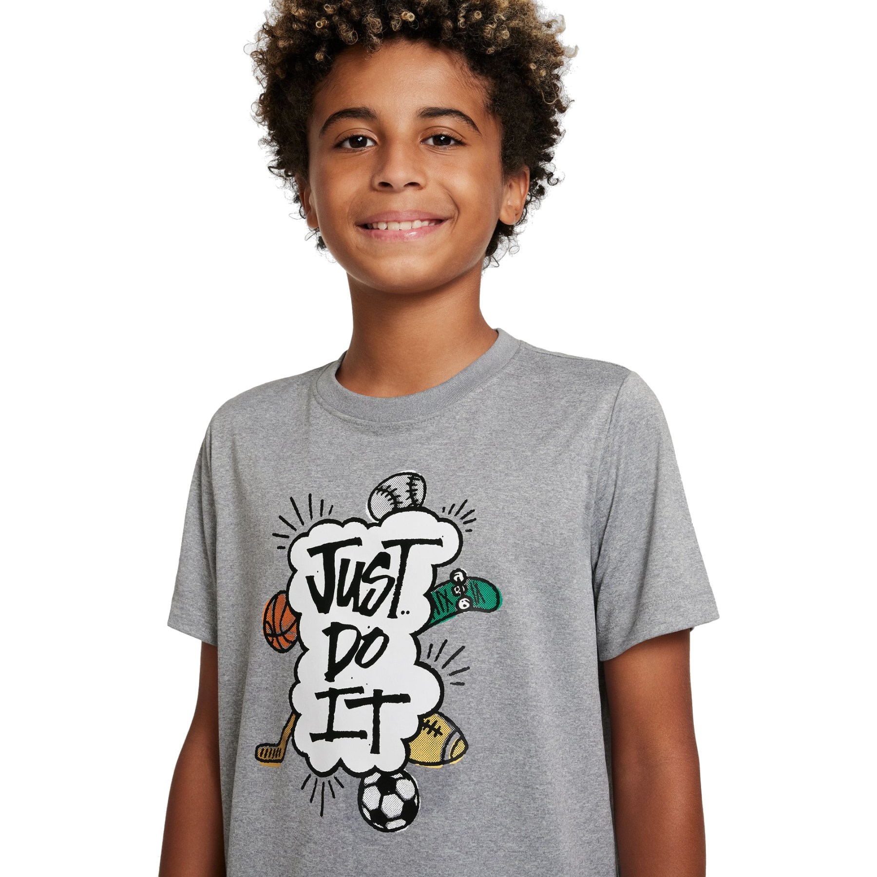 Nike Dri-FIT JDI Training T-Shirt Kids - tumbled grey/flt silver/htr  DX9534-074