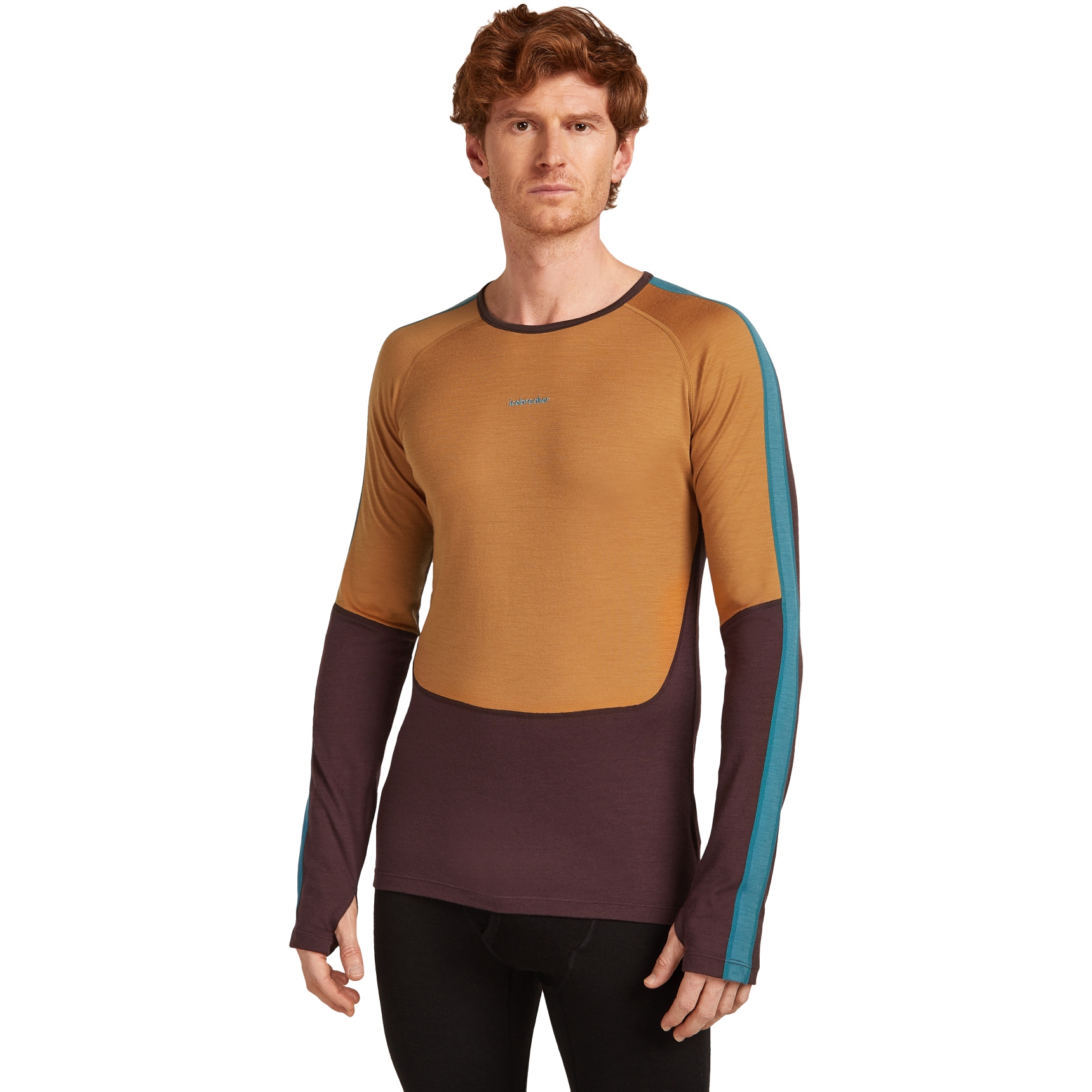 Produktbild von Icebreaker Merino 200 Oasis+ Langarmshirt mit Rundhalsausschnitt Herren - Java/Trail/Topaz