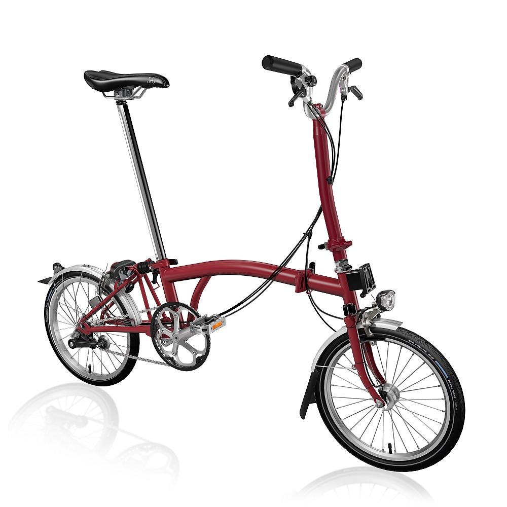 Picture of Brompton C Line Utility - 3-Speed - High Bar - Extended Seatpost - Dynamo - 16&quot; Folding Bike - 2023 - house red matt