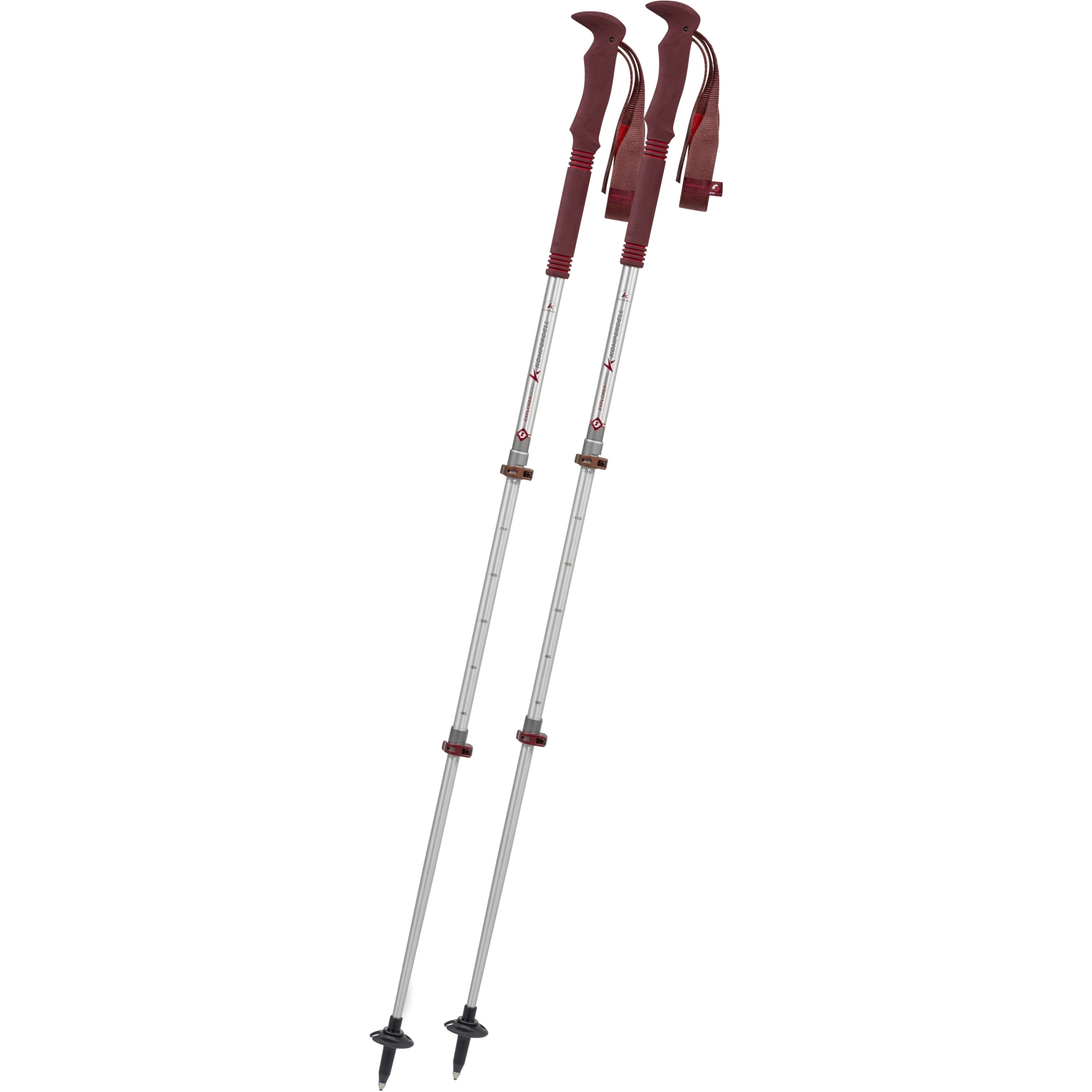 Produktbild von Komperdell Explorer Zero Compact Trekkingstöcke (Paar) - malbec