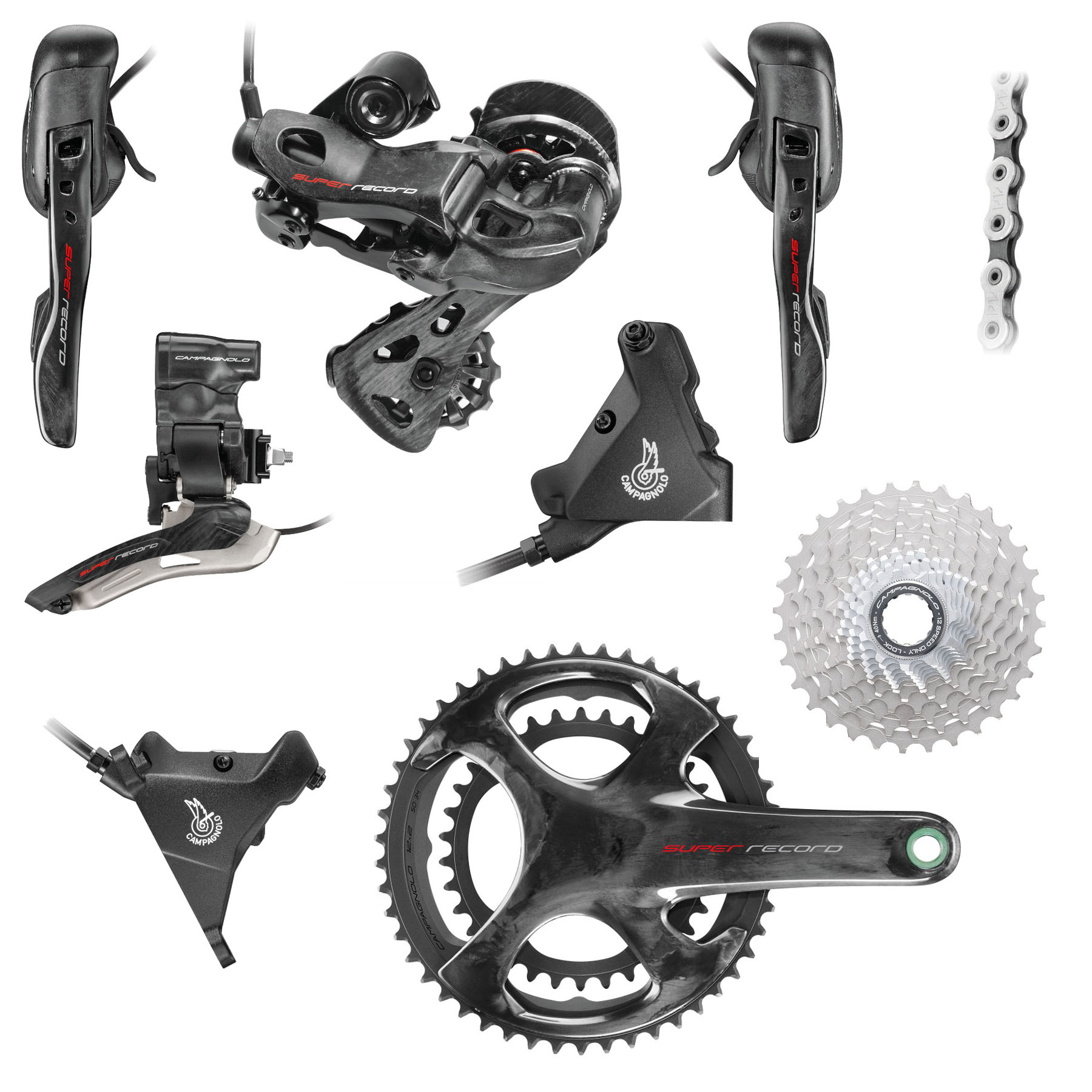Image of Campagnolo Super Record EPS Groupset 2x12-speed - Hydraulic Disc Brake - Flat Mount