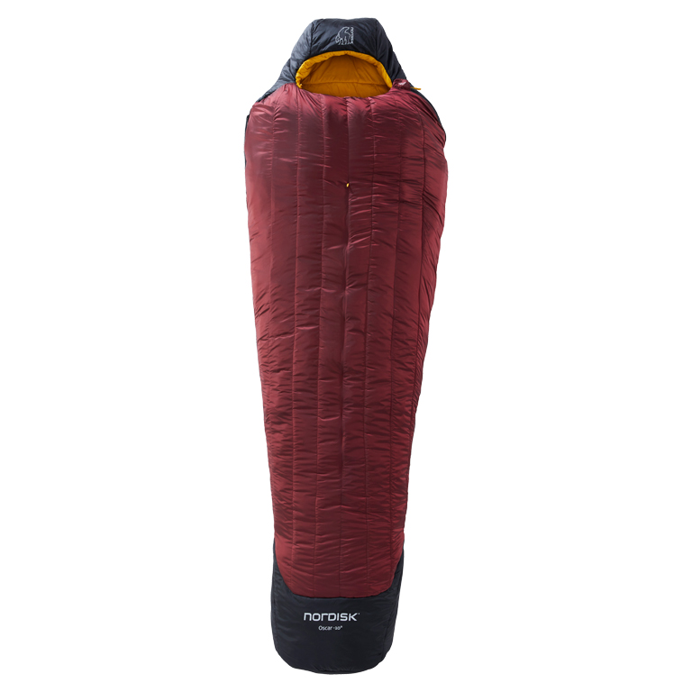 Picture of Nordisk Oscar -10° Mummy L Sleeping Bag - Rio Red/Mustard Yellow/Black
