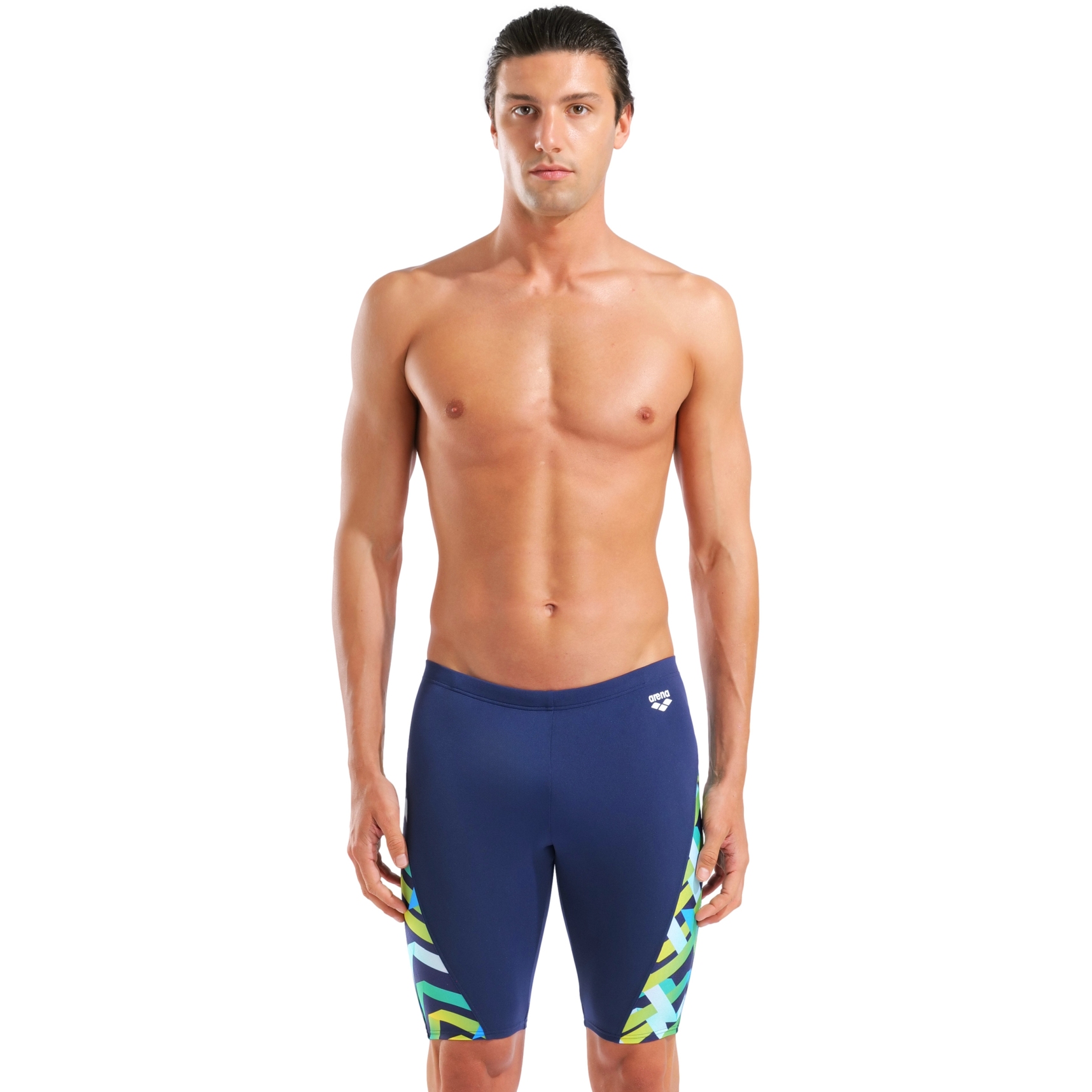 arena Performance Texture Swim Jammer для мужчин - Темно-синий/Navy Multi