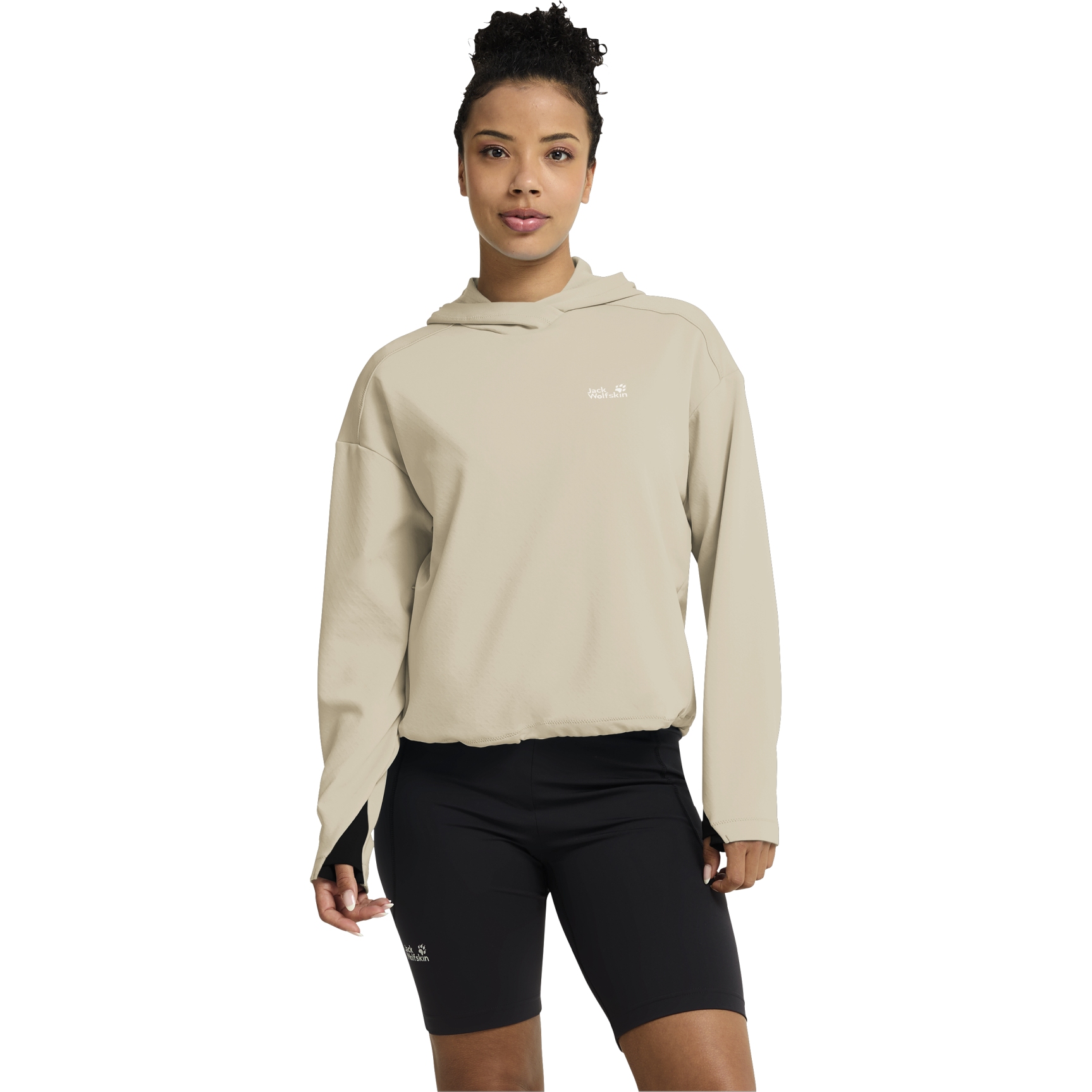 Jack Wolfskin Astrotrail Hoodie-trui voor dames - oyster | BIKE24