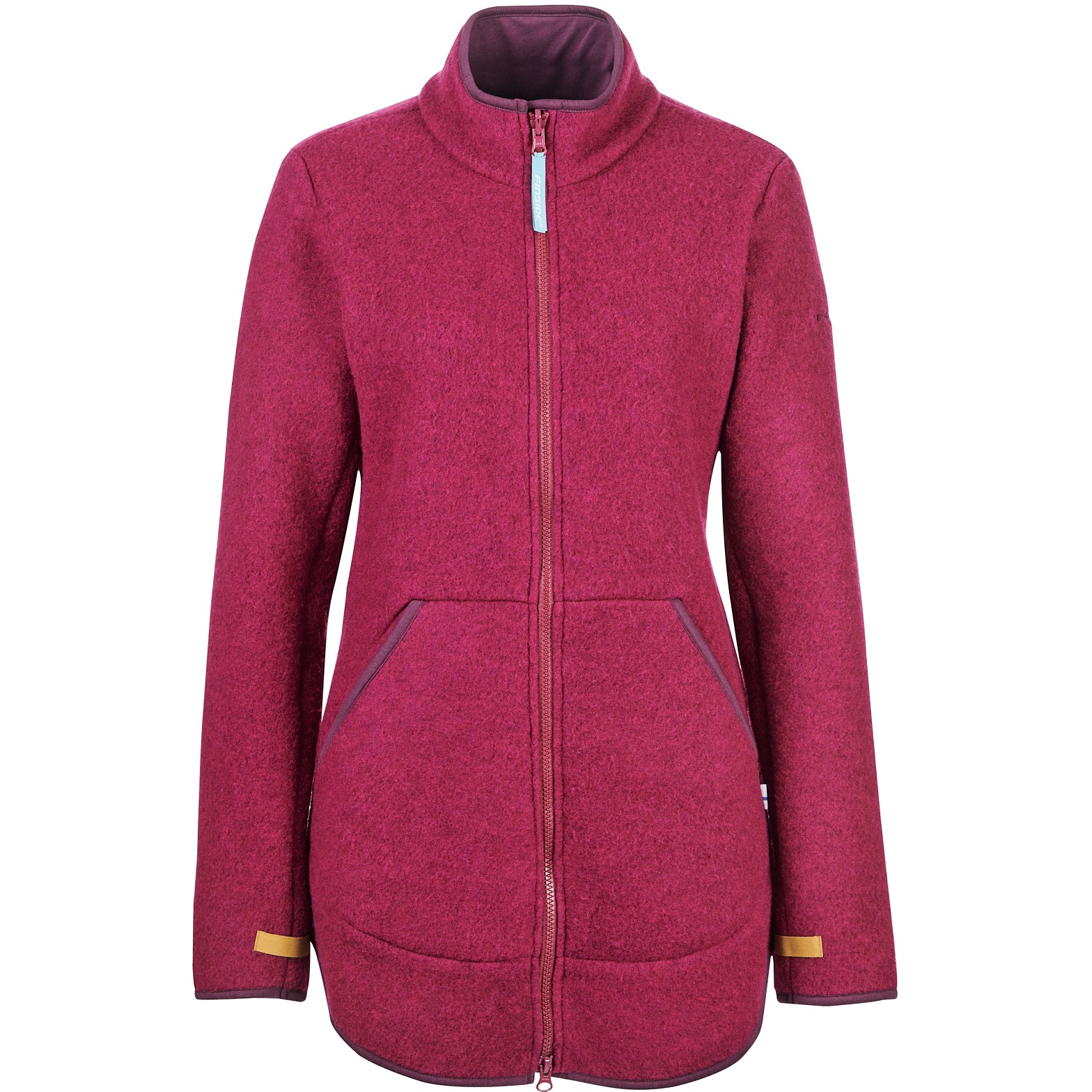 Picture of Finside MAATILA Zip-In Inner Jacket - Women Wool Fleece Jacket - beet red/eggplant