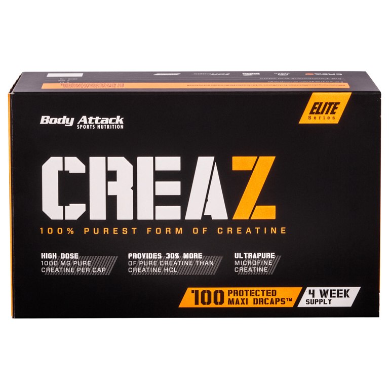 Produktbild von Body Attack CreaZ - Nahrungsergänzung mit Kreatin - 100 Kapseln