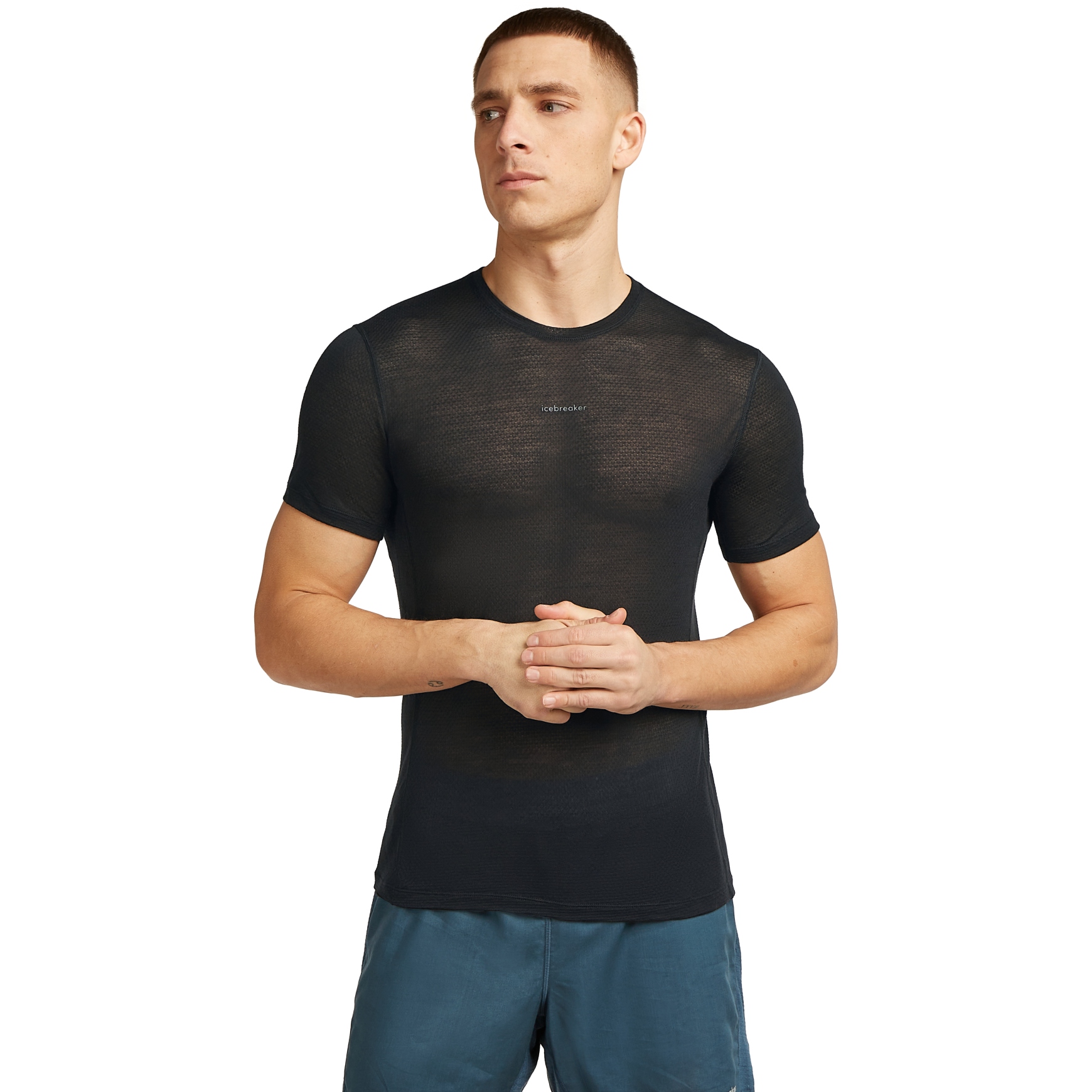 Produktbild von Icebreaker Merino 75 Cool-Lite™ Featherlight™ Crewe T-Shirt Herren - Schwarz