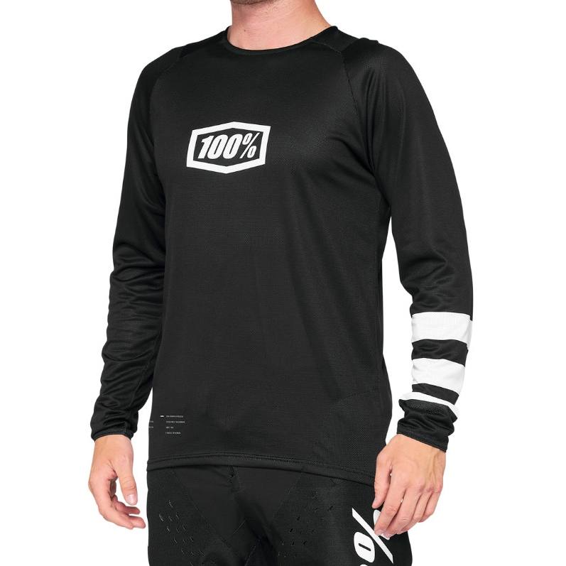 Productfoto van 100% R-Core Youth Long Sleeve Jersey - black/white